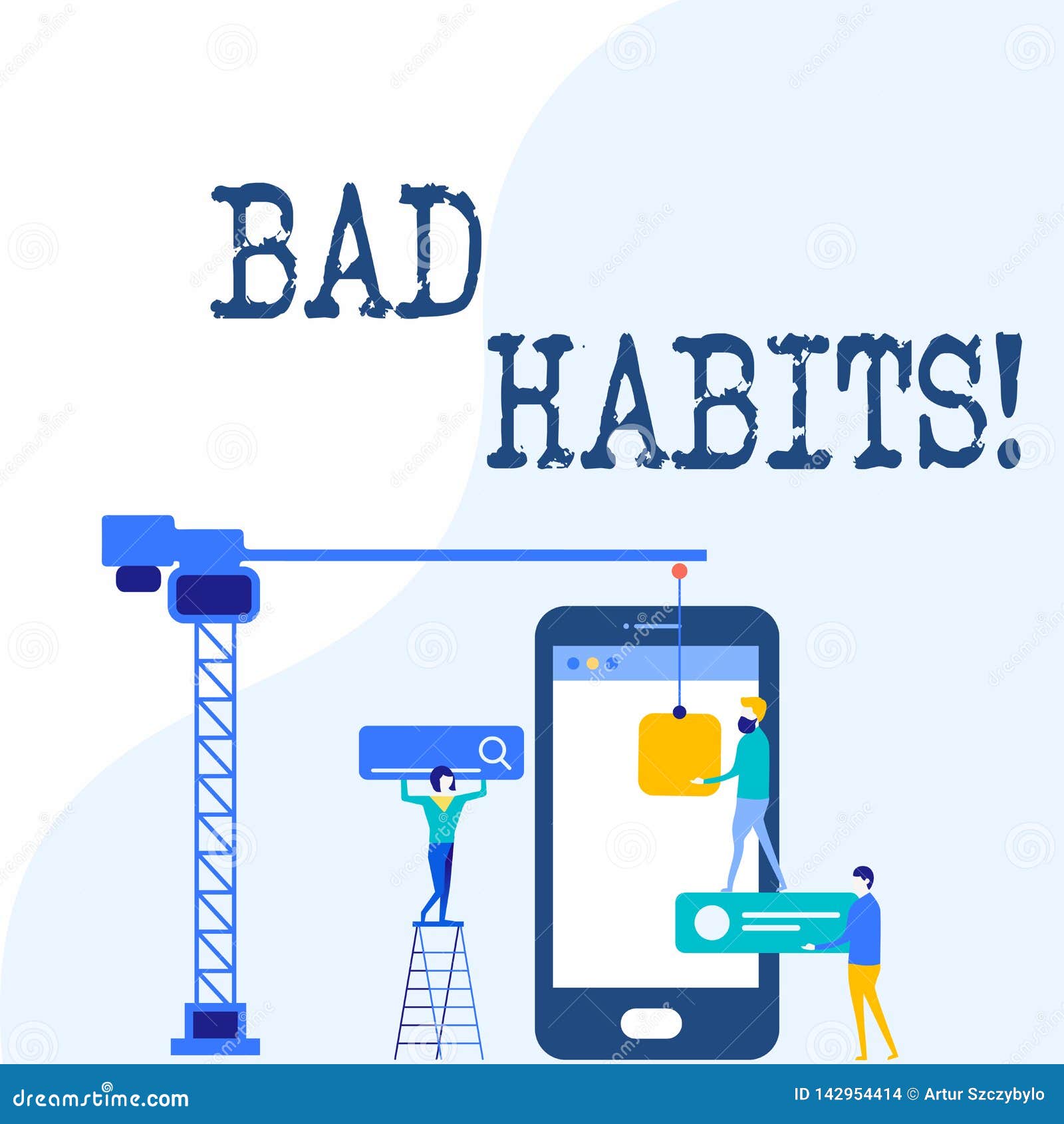 handwriting text writing bad habits. concept meaning someone do negative behaviour pattern like smoking stereotyping