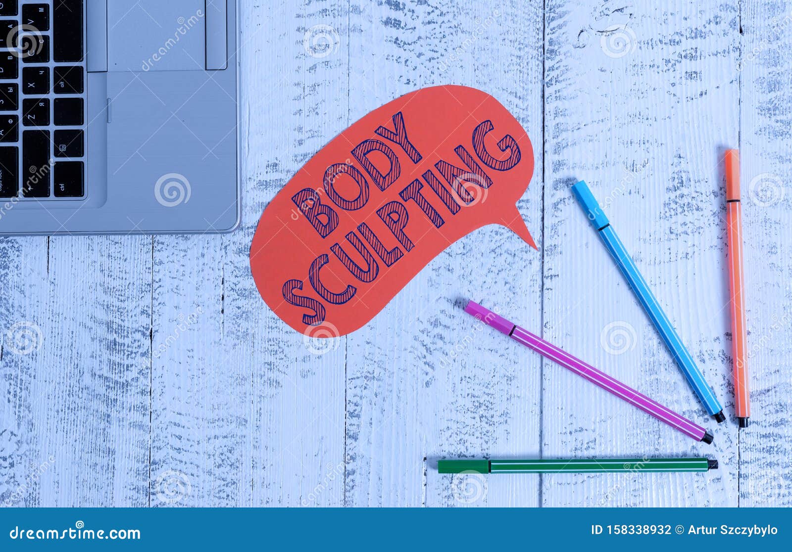 Handwriting Text Writing Body Sculpting. Concept Meaning Activity