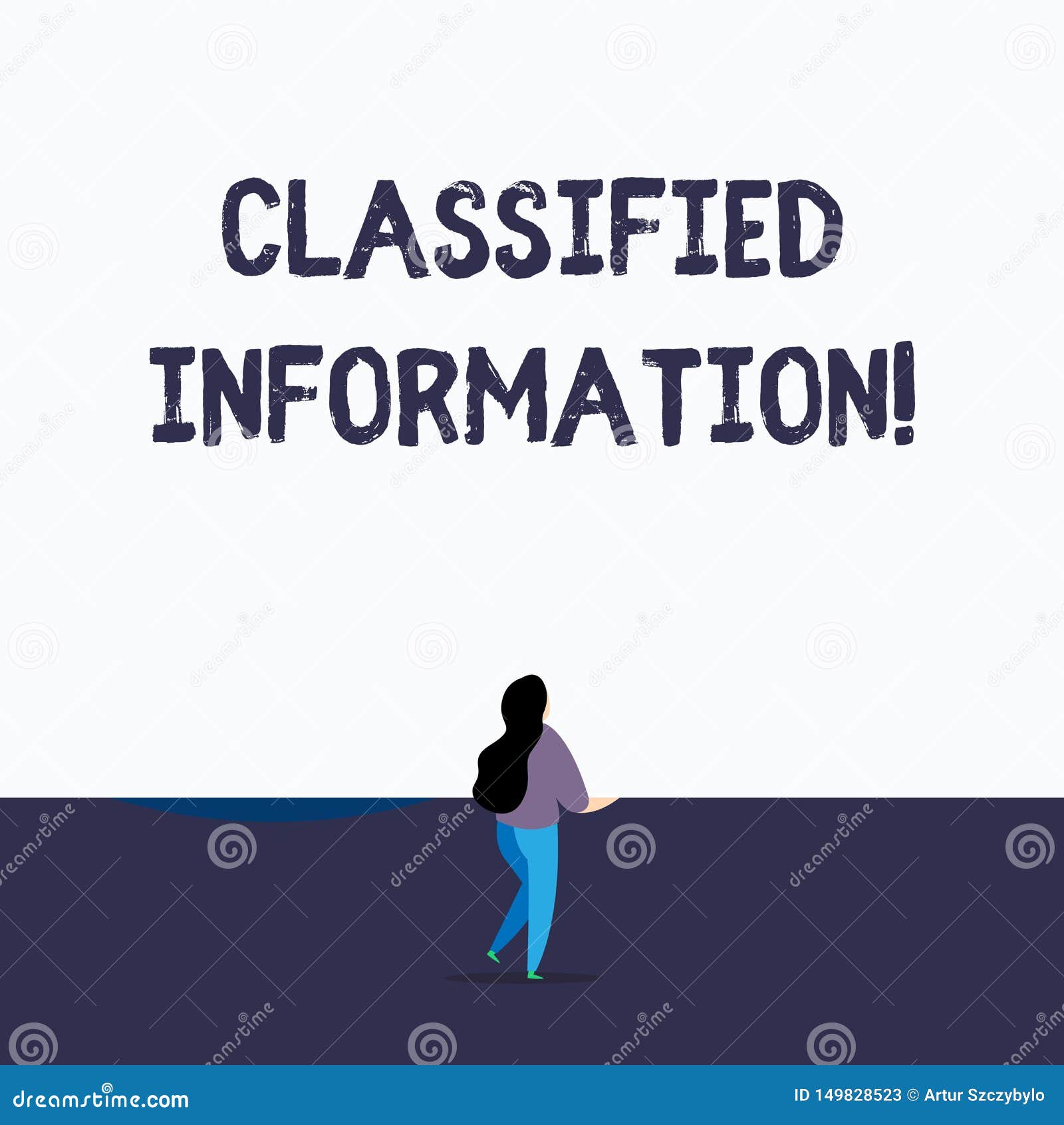 Handwriting Text Writing Classified Information. Concept Meaning