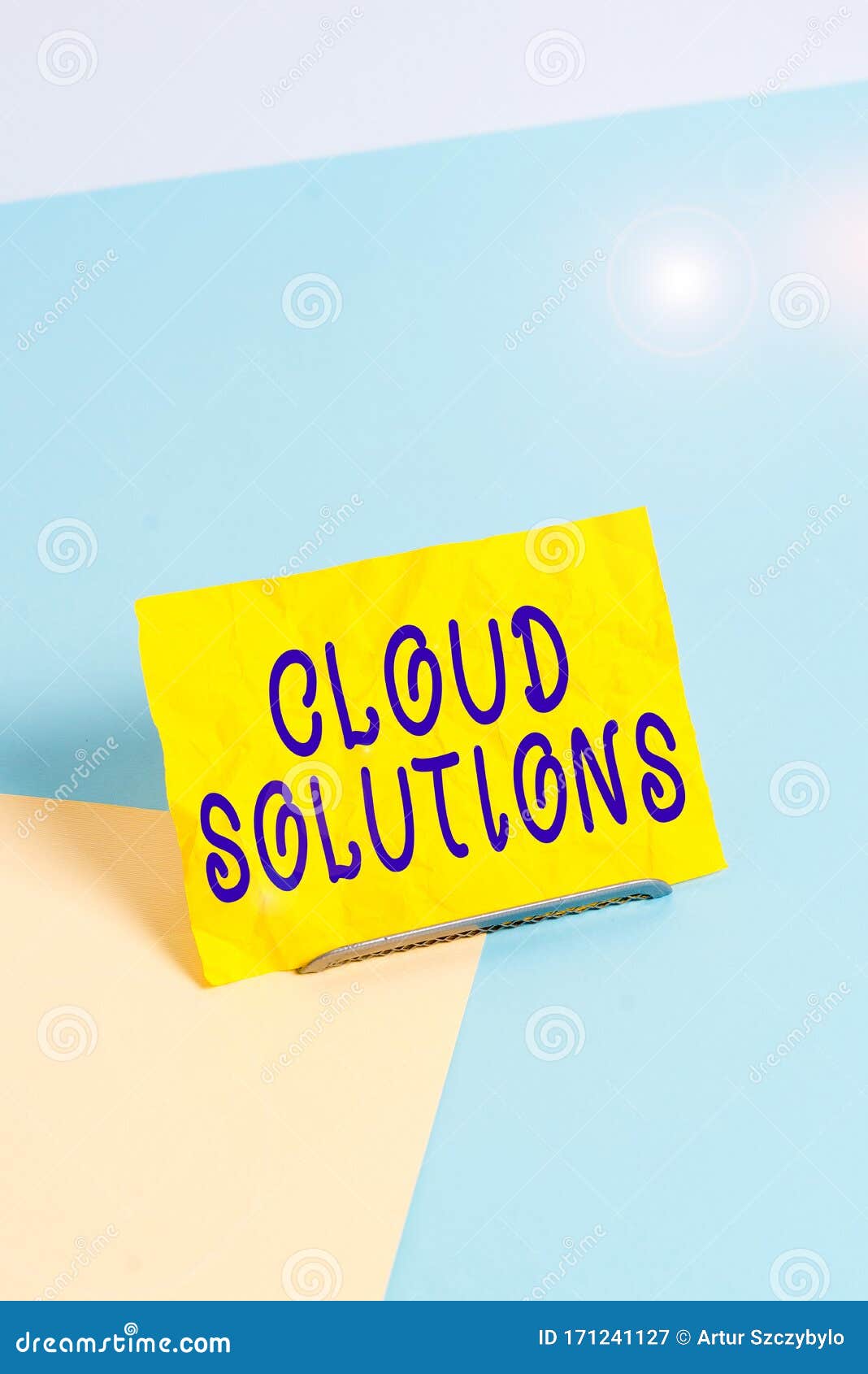 handwriting text writing cloud solutions. concept meaning ondemand services or resources accessed via the internet paper placed