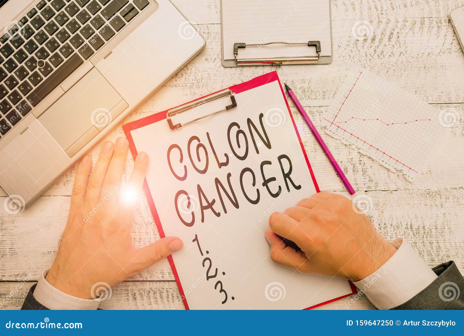 Handwriting Text Writing Colon Cancer Concept Meaning The Development