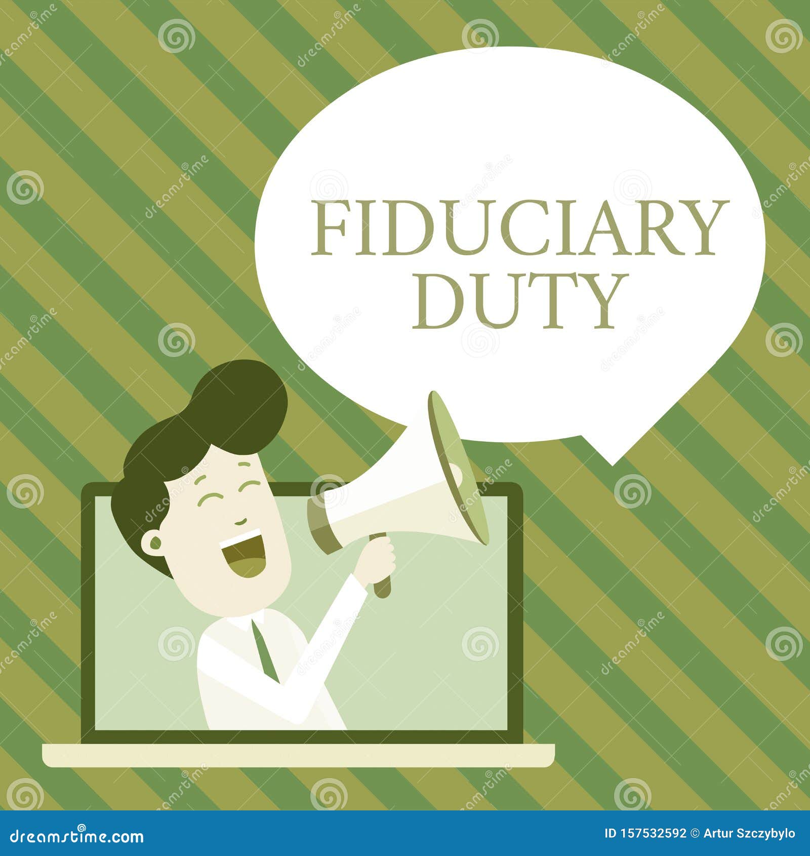 handwriting text writing fiduciary duty. concept meaning a legal obligation to act in the best interest of other man