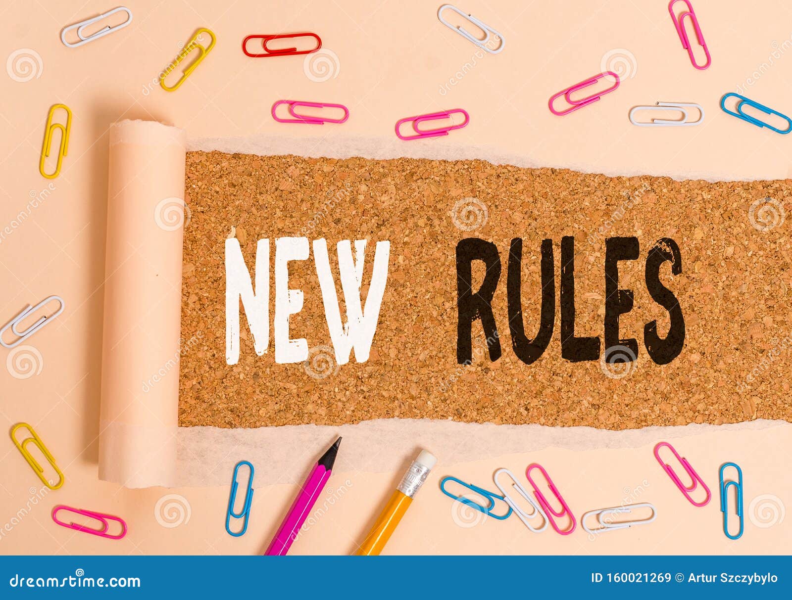 handwriting text writing new rules. concept meaning a state of changing an iplemented policy for better upgrade.