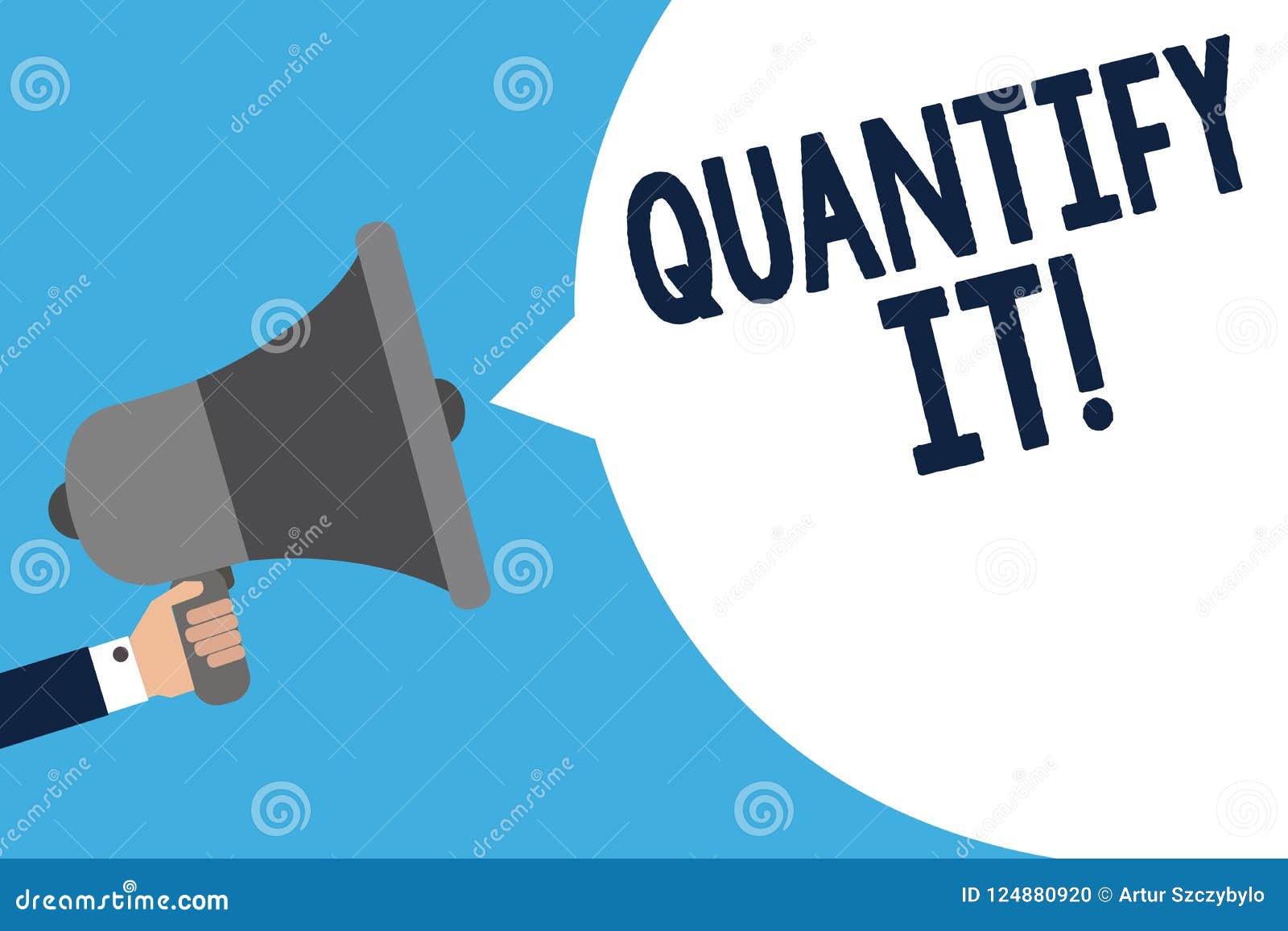 Handwriting Text Writing Quantify it. Concept Meaning Measure the Size or  Amount of Something and Express in Numbers Man Holding M Stock Illustration  - Illustration of adding, figures: 124880920