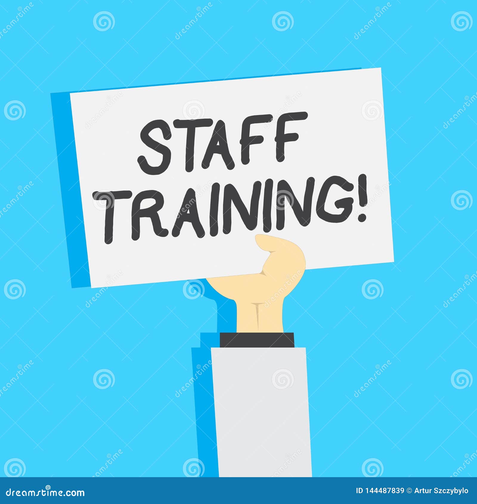 Handwriting Text Writing Staff Training. Concept Meaning Program Helps