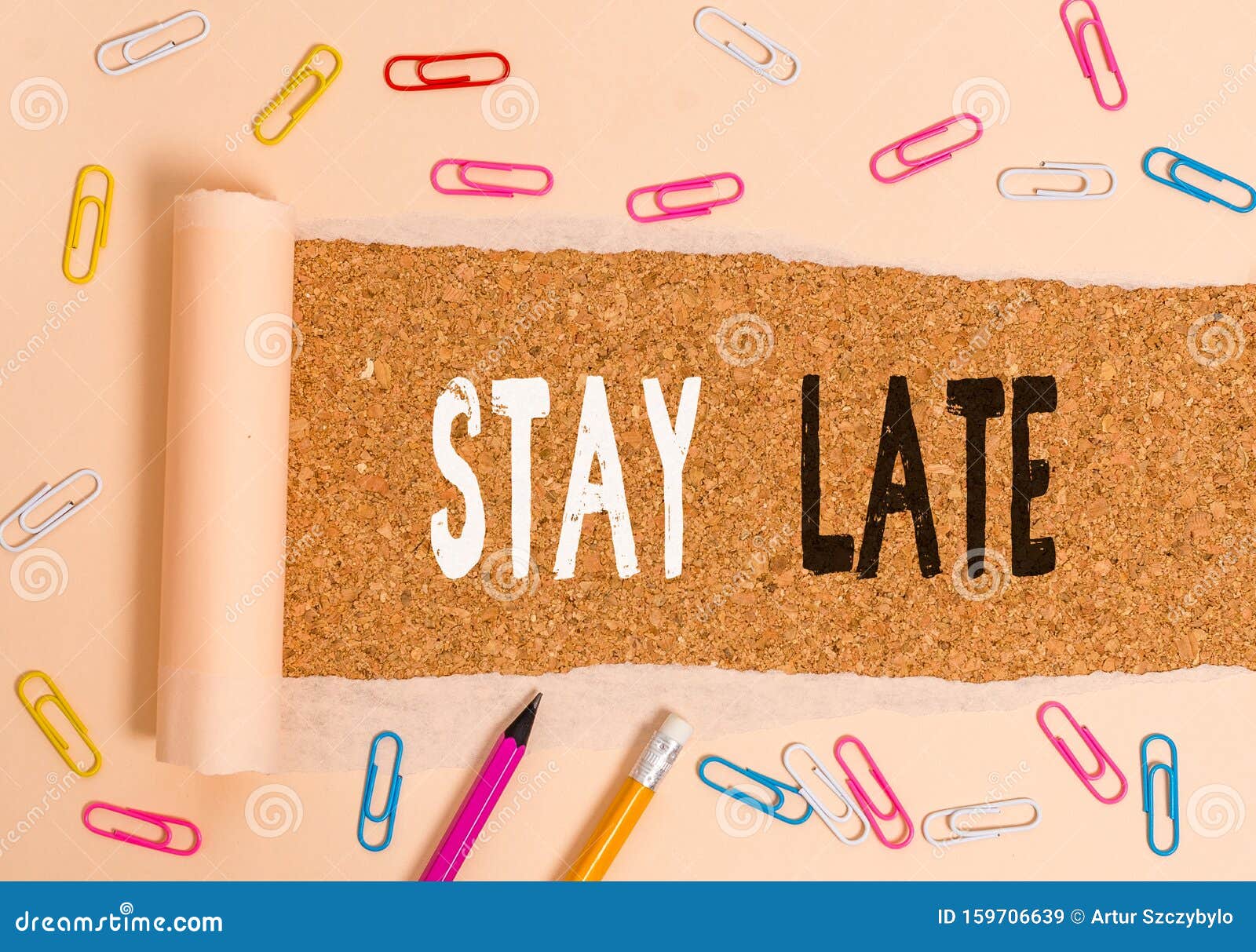 handwriting text writing stay late. concept meaning a routine in which a demonstrating goes to somewhere out of time.