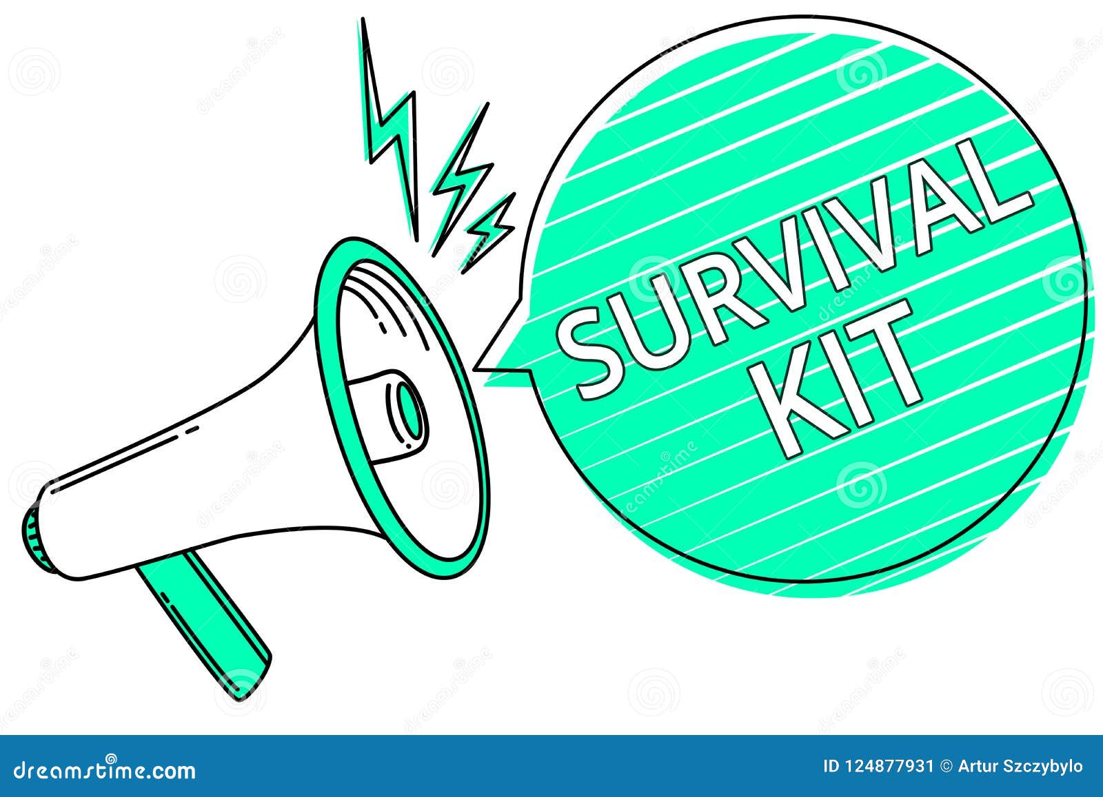 Handwriting Text Writing Survival Kit. Concept Meaning Emergency