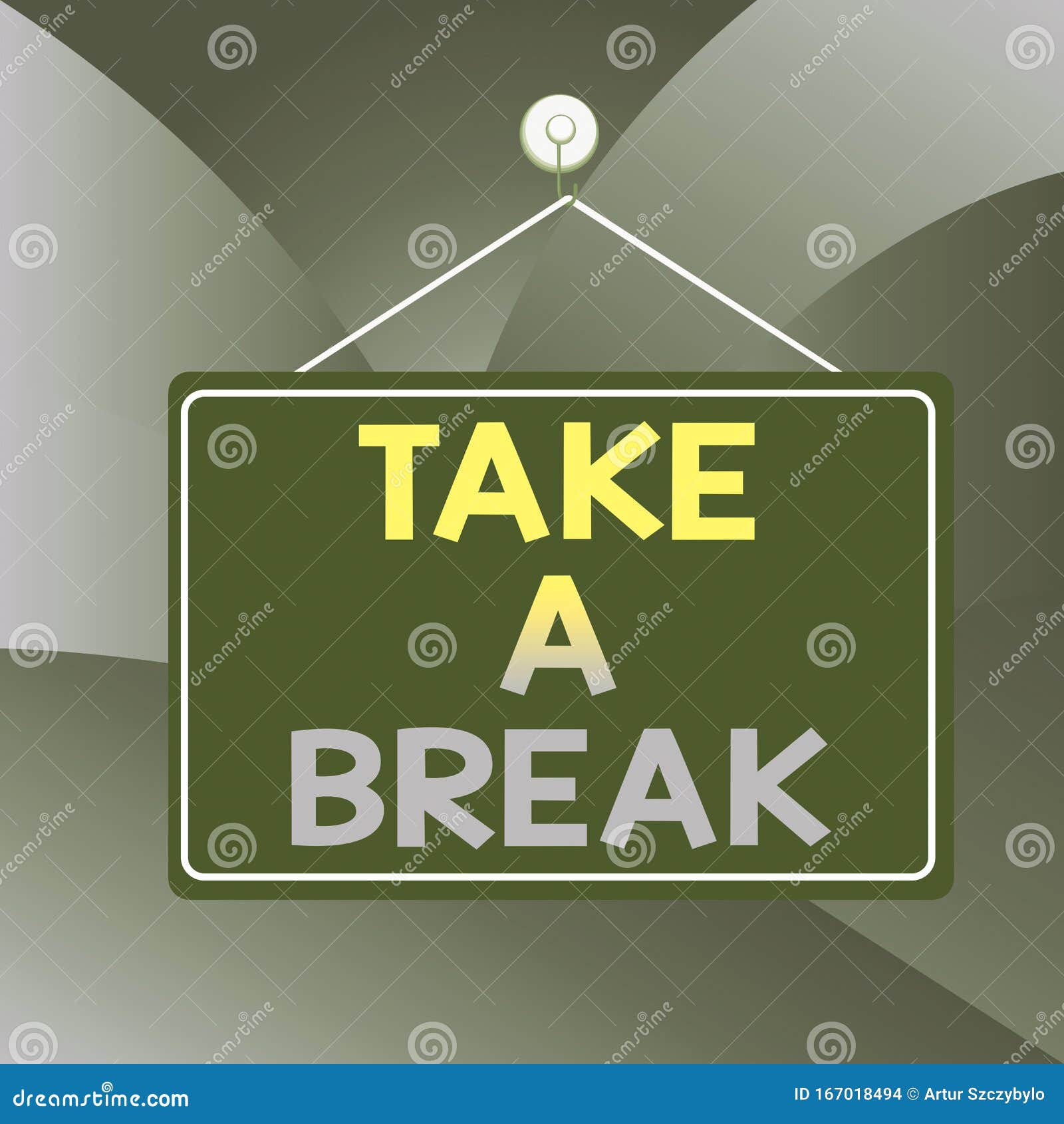 Handwriting text writing take a break concept meaning resting stop 