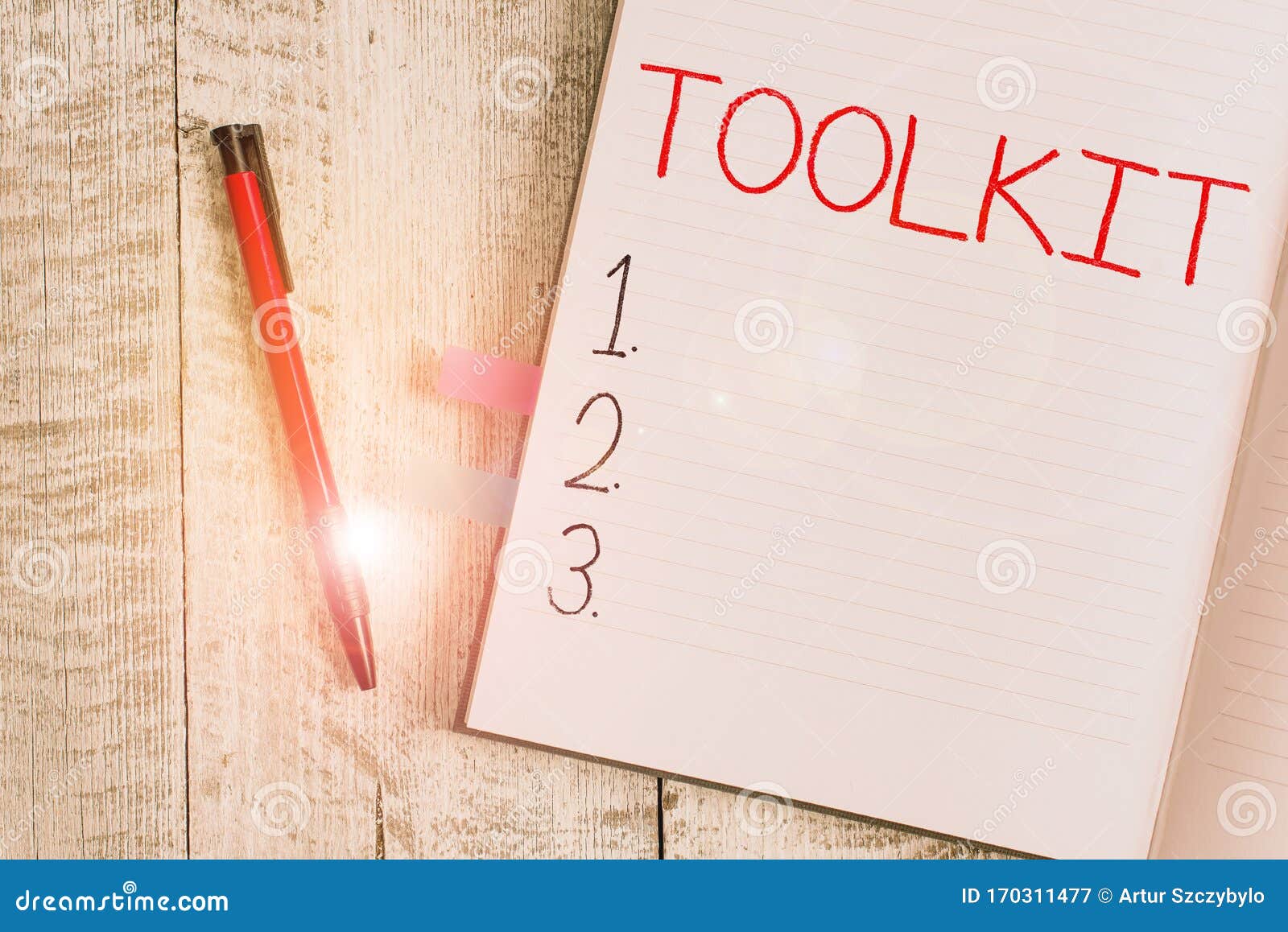 handwriting text writing toolkit. concept meaning set of tools kept in a bag or box and used for a particular purpose