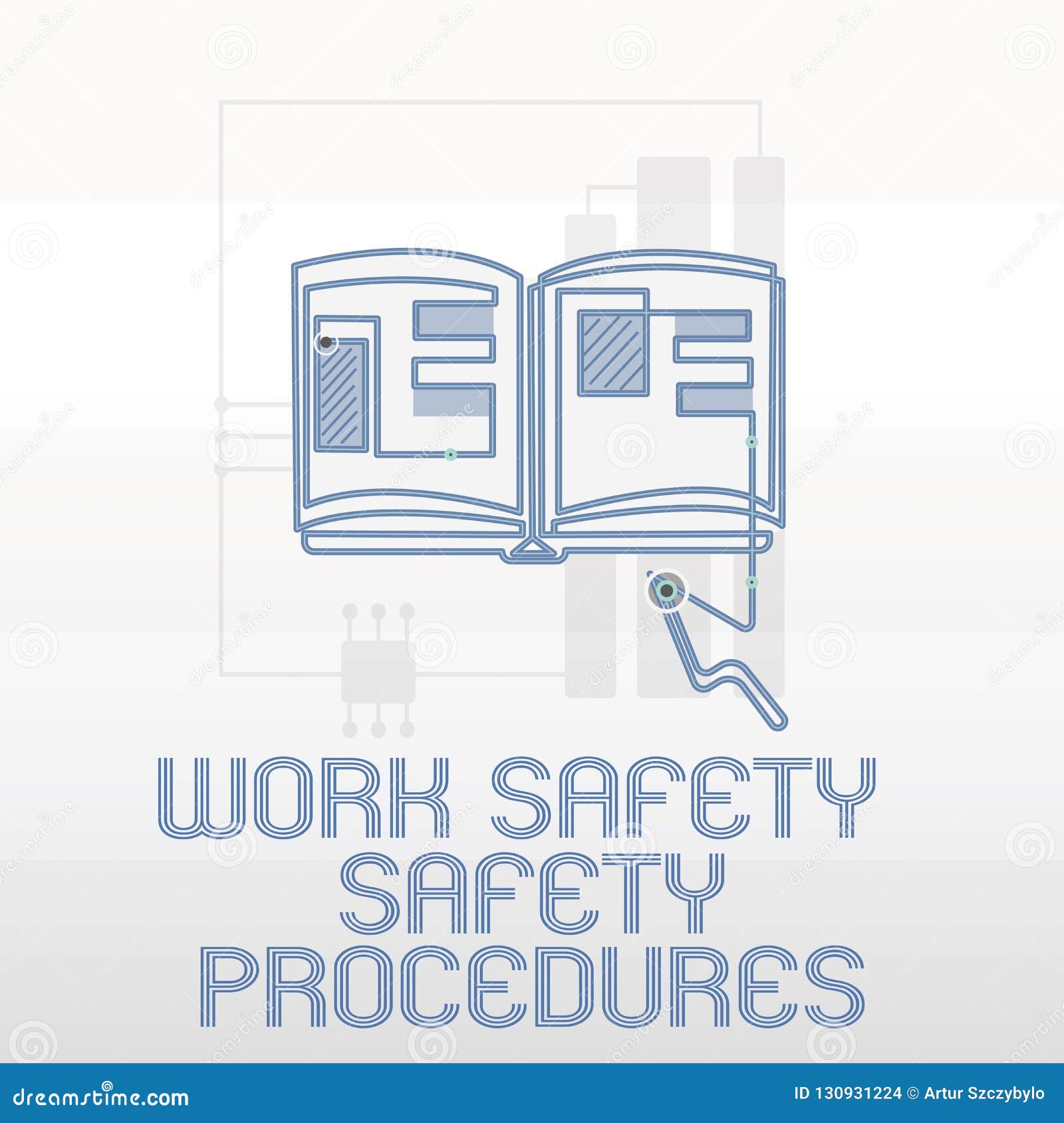 handwriting text writing work safety safety procedures. concept meaning methods to minimize risk and accidents