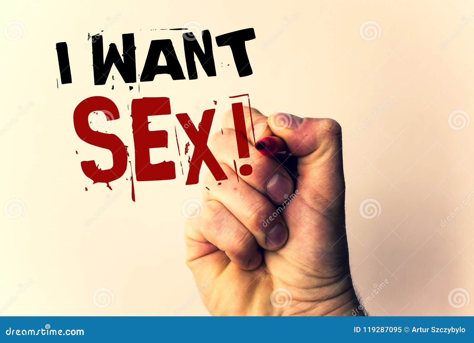 Handwriting Text Writing I Want Sex Motivational Call Concept Meaning