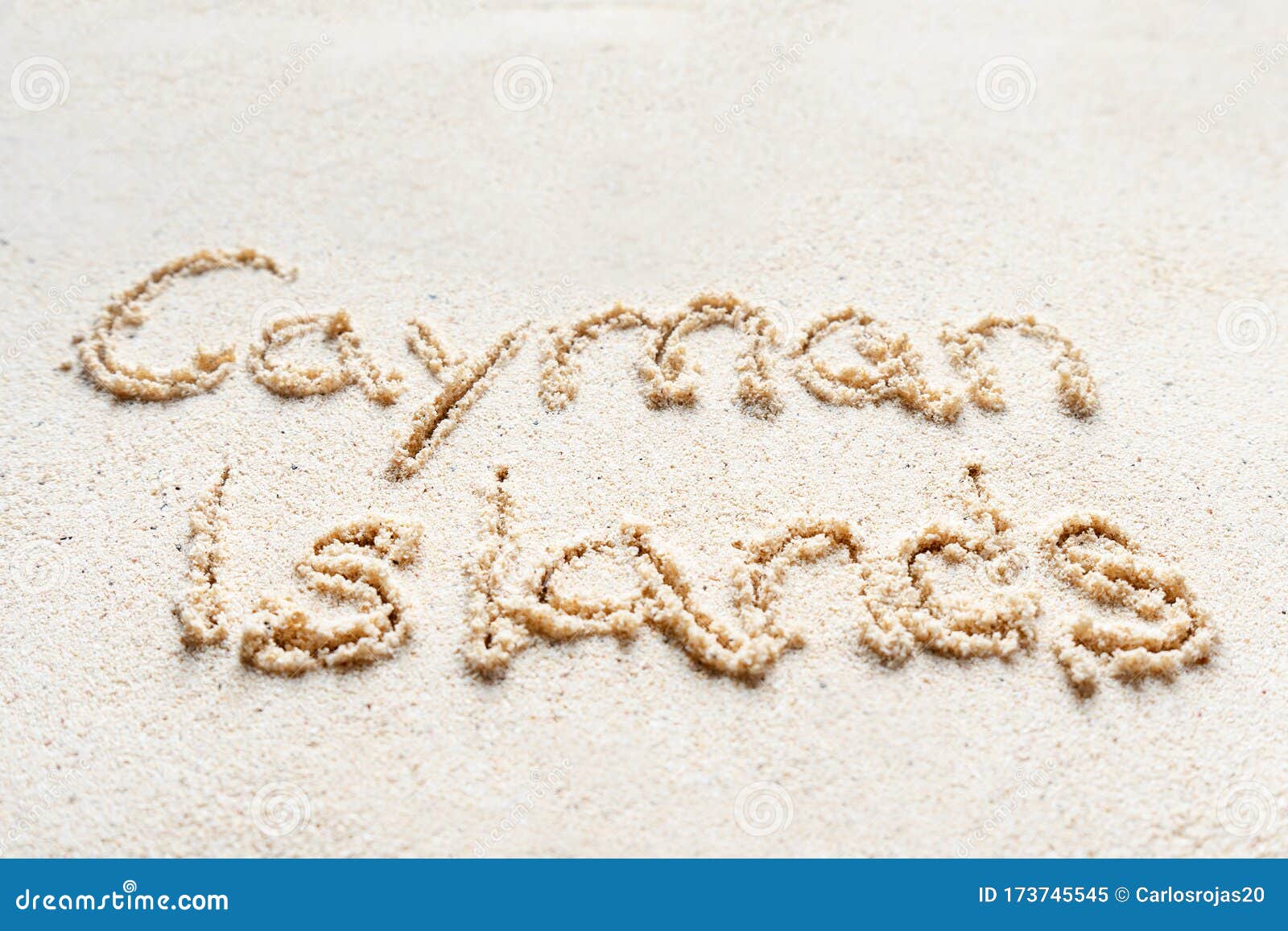 handwriting words `cayman islands`