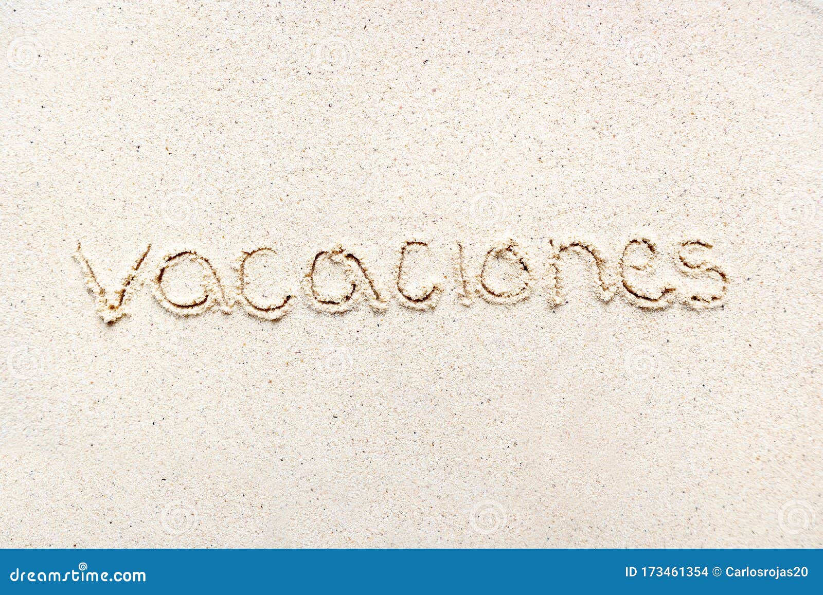 handwriting words `vacaciones` in spanish