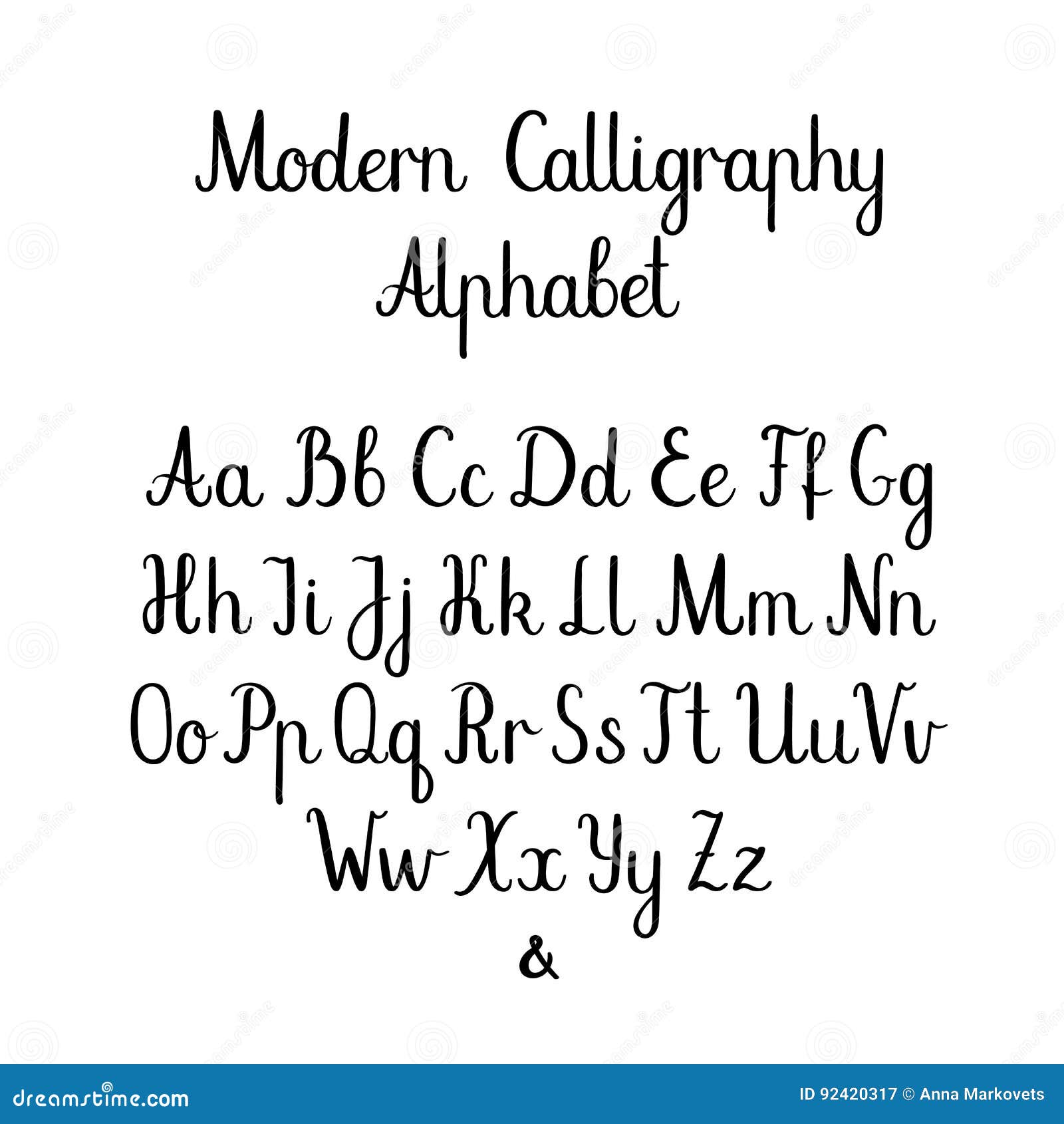 Hand Drawn Vector Calligraphy Letters For Your Design Stock, 54% OFF