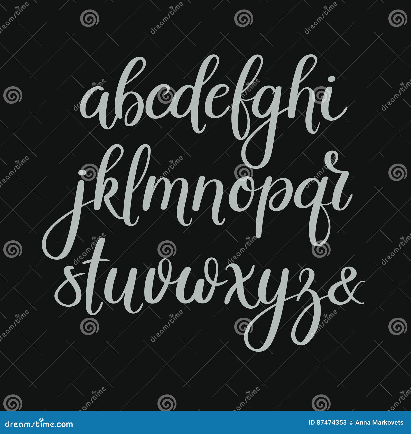 Handwritten Brush Letters. ABC. Modern Calligraphy. Hand Lettering ...