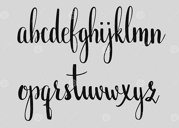 Handwritten Brush Style Calligraphy Cursive Font Stock Illustration ...