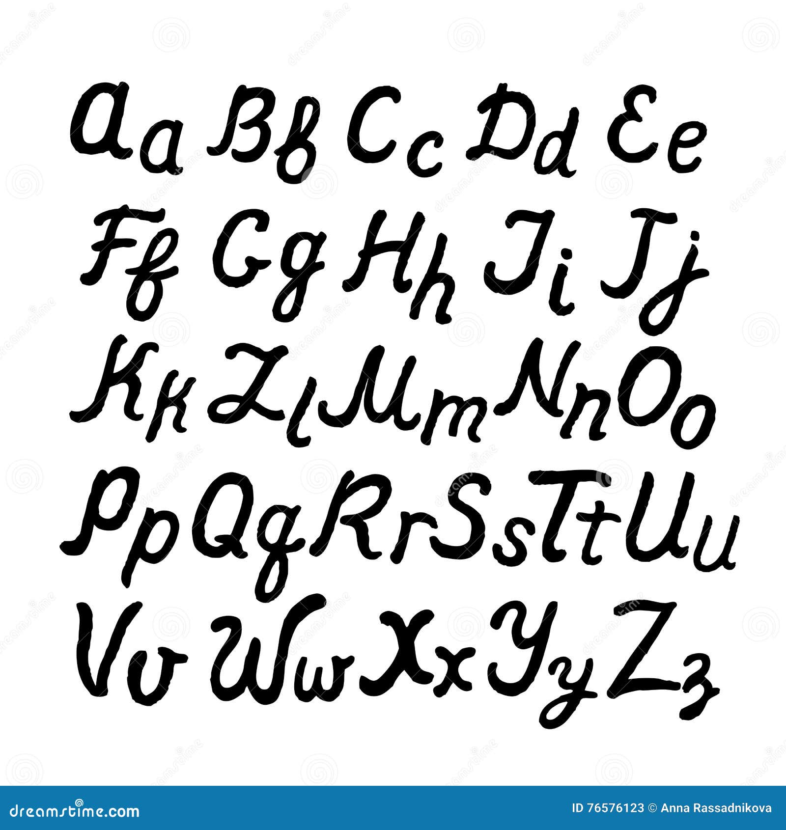 Handwritten Cursive English Alphabet Stock Vector - Illustration of ...