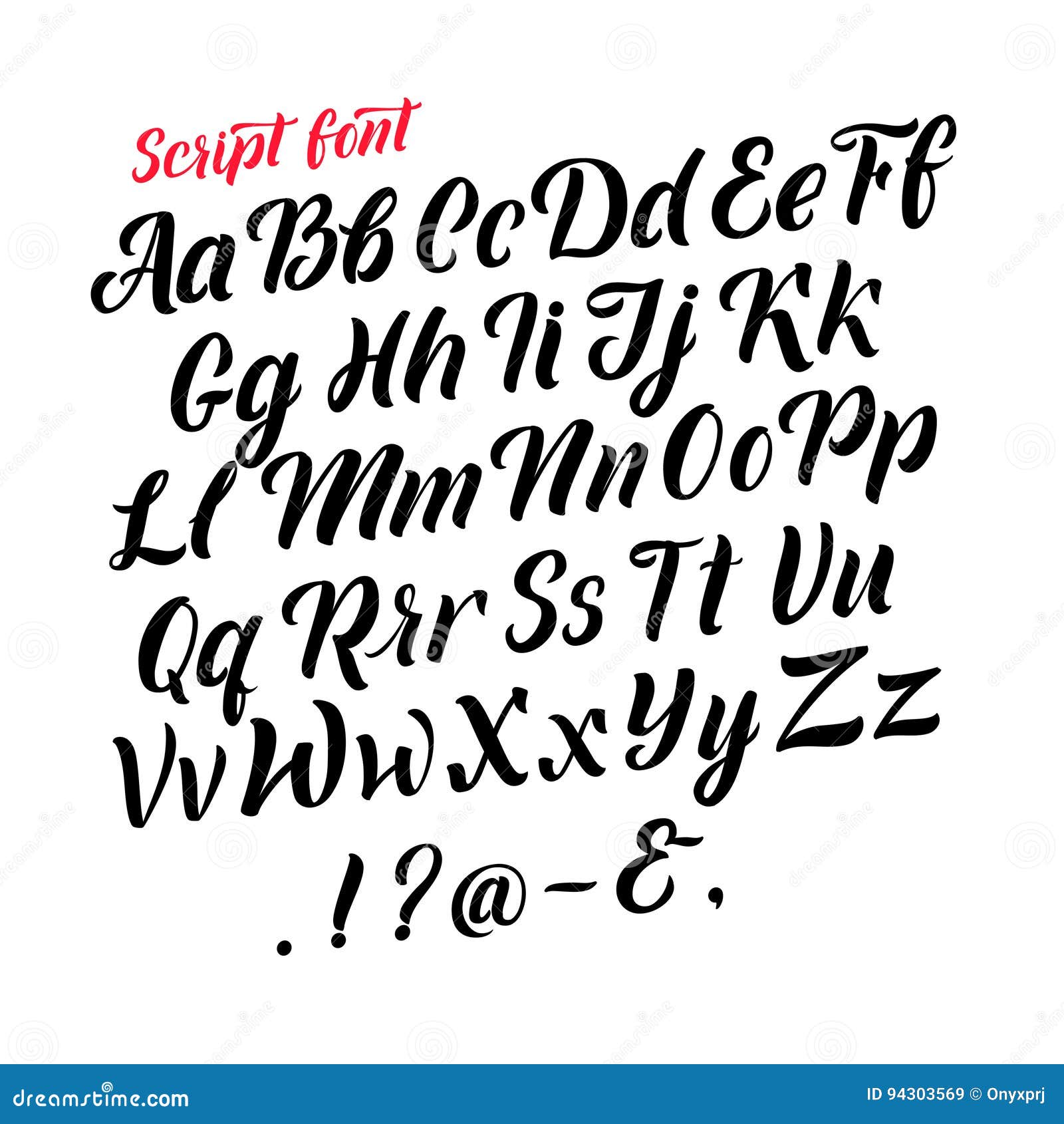 handwritten latin alphabet. cursive black letters.  fonts isolate on white background