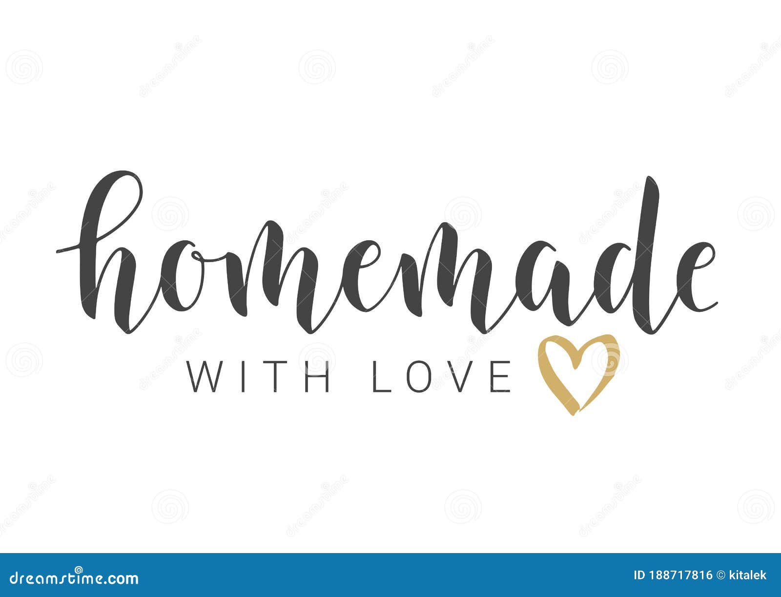handwritten lettering of homemade with love.  