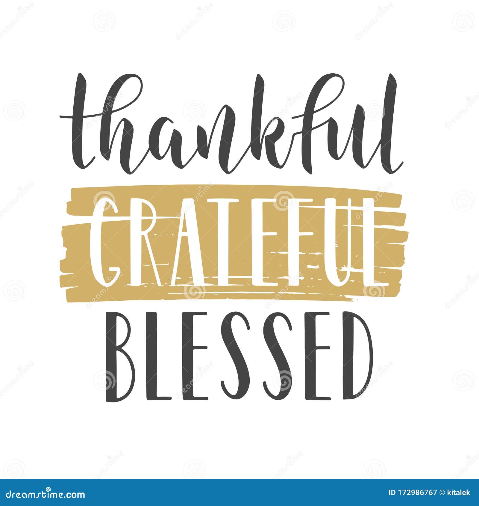 Download Handwritten Lettering Of Thankful, Grateful, Blessed ...