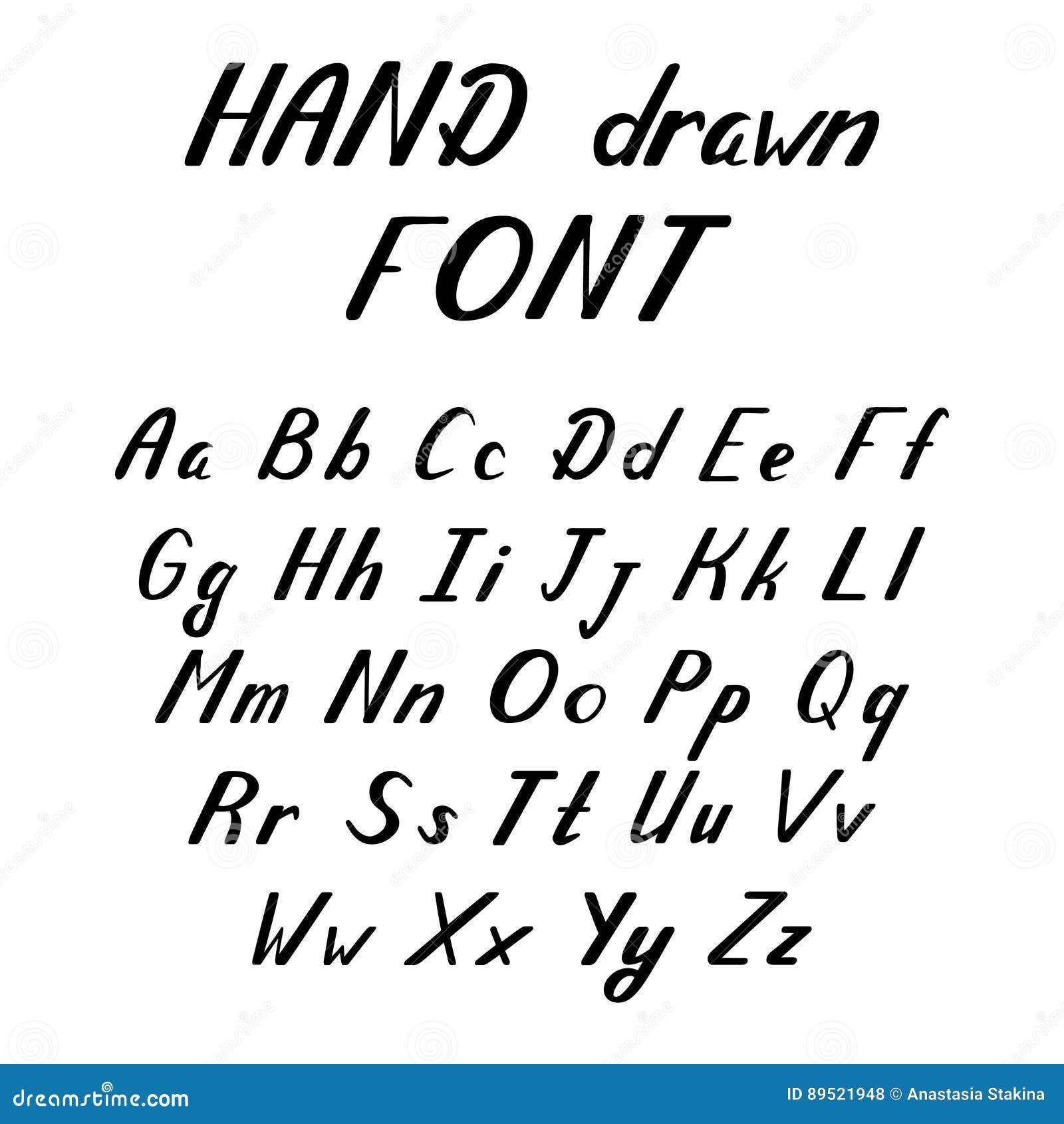 Handwritten Lettering Vector Font Alphabet Stock Vector