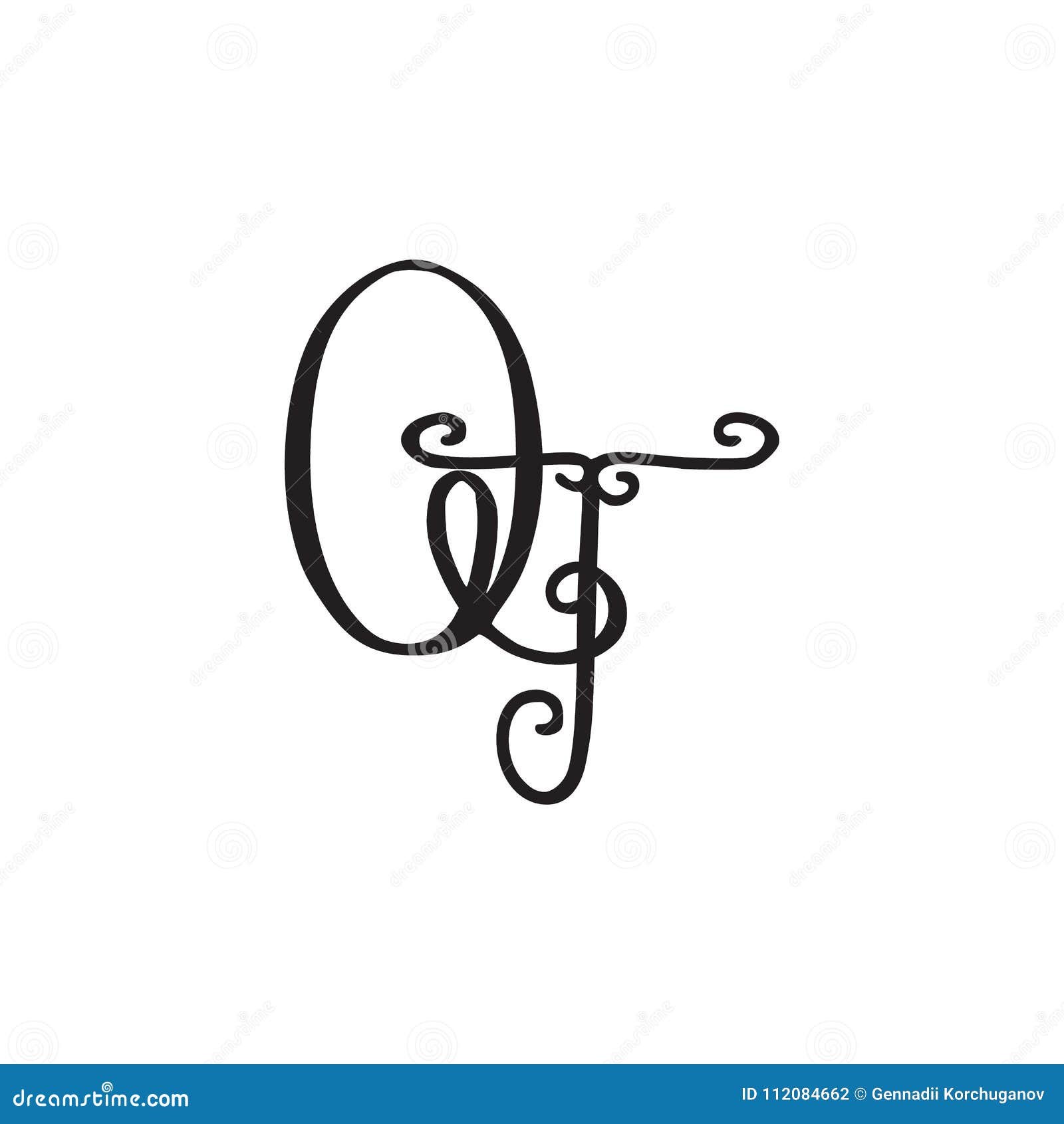 Download Handwritten Monogram QT Icon Stock Vector - Illustration ...