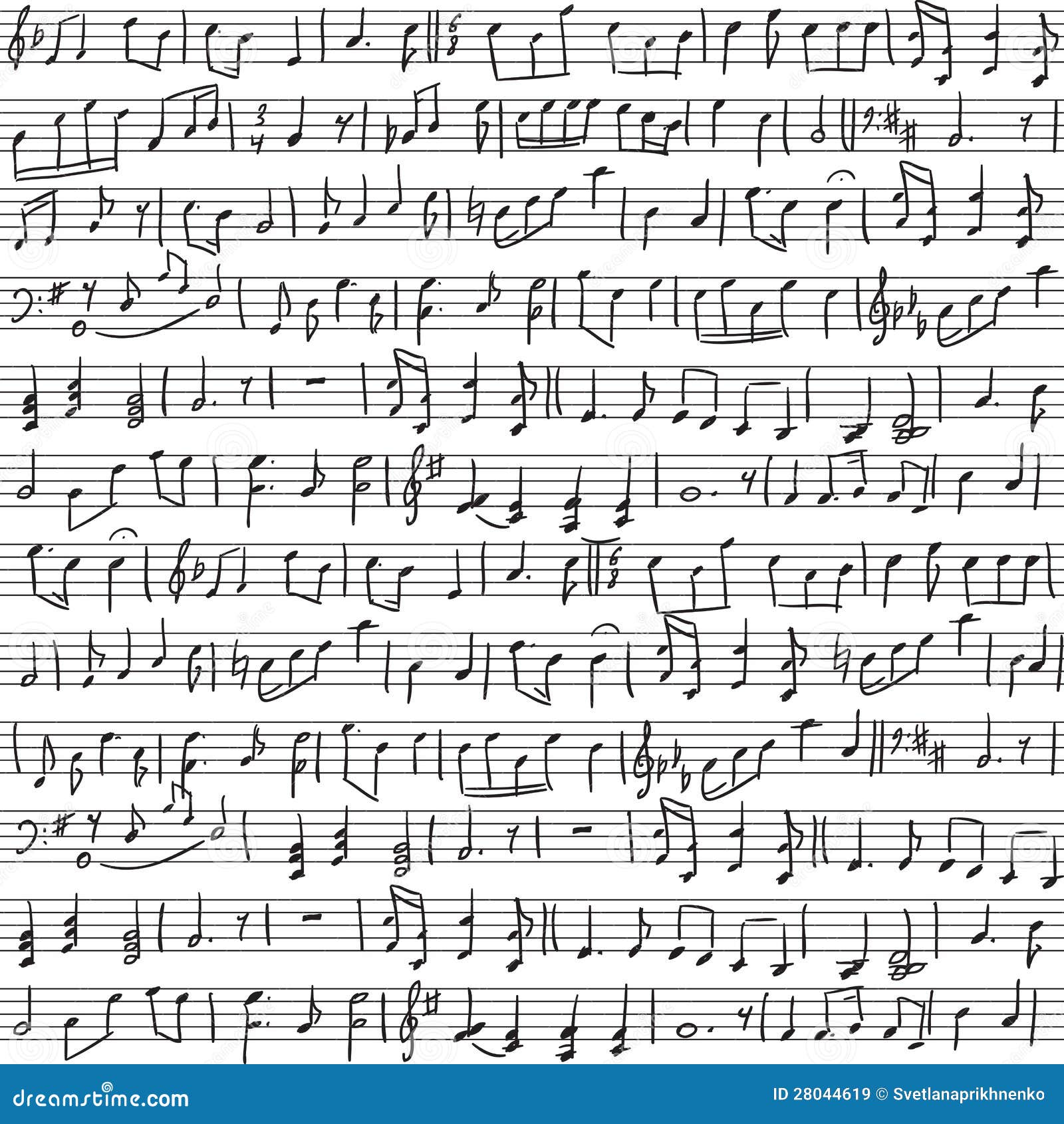 handwritten musical notes