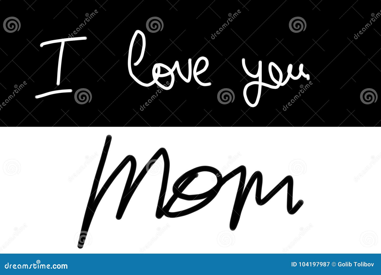 Handwritten Text: I Love You Mom Stock Illustration - Illustration ...