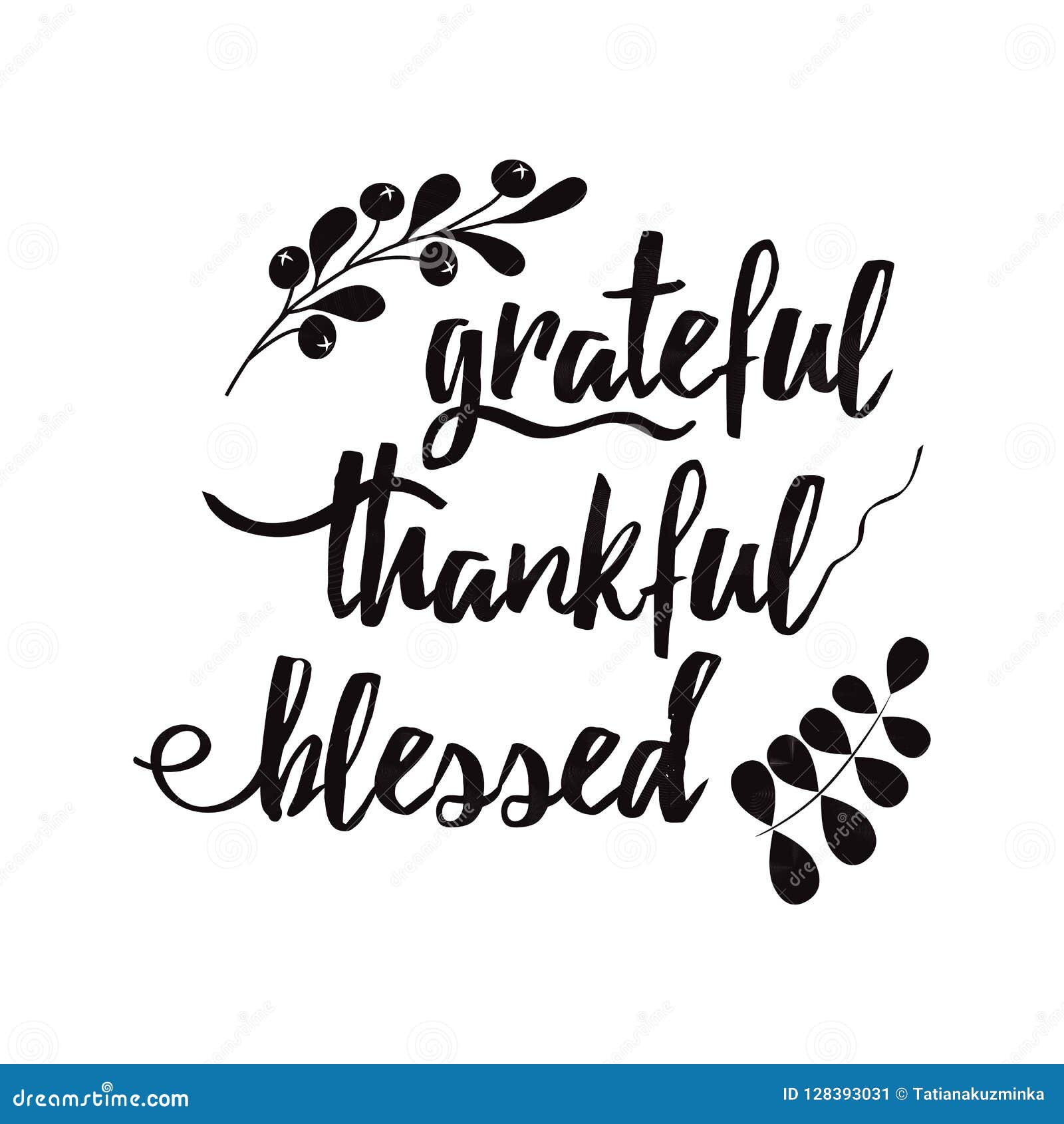 Download Grateful Thankful Blessed Decorative Vector Lettering ...