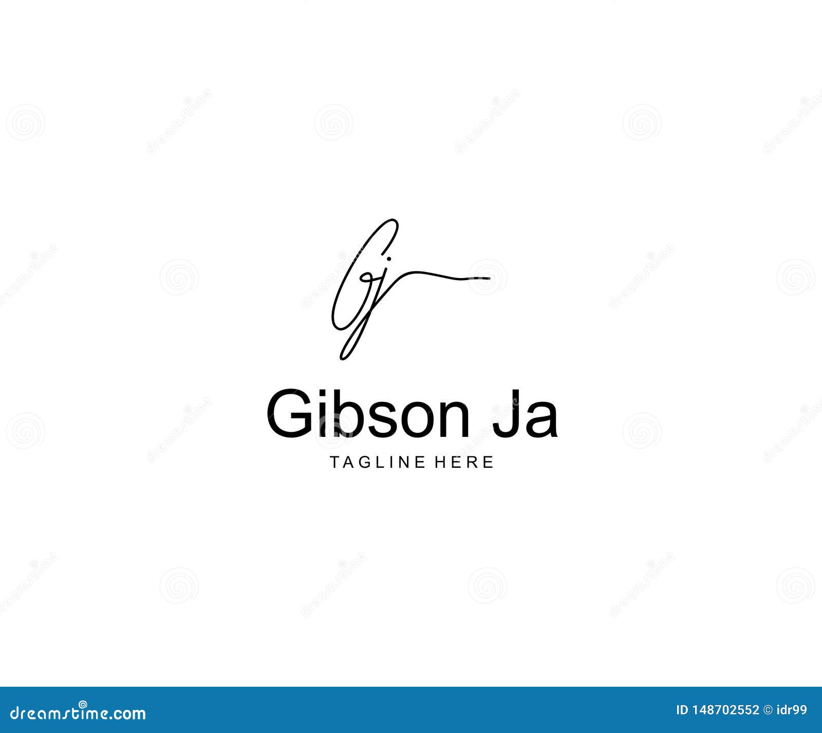 handwritting signature letter gj logotype