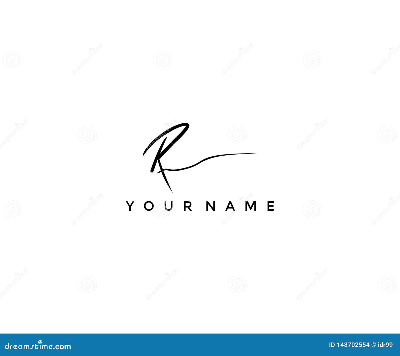 handwritting signature letter r logotype