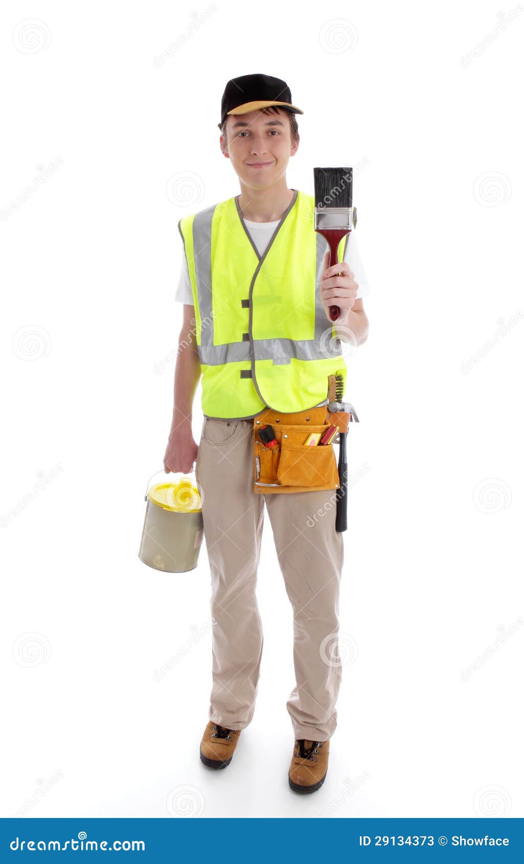 Handyman or Painter Ready for Work Stock Image Image of rookie, brush
