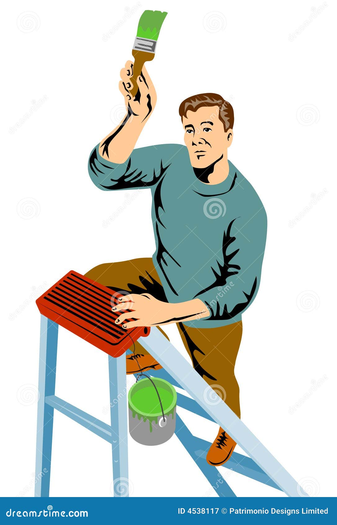 Handyman Painting Front Royalty Free Stock Photography Image 4538117