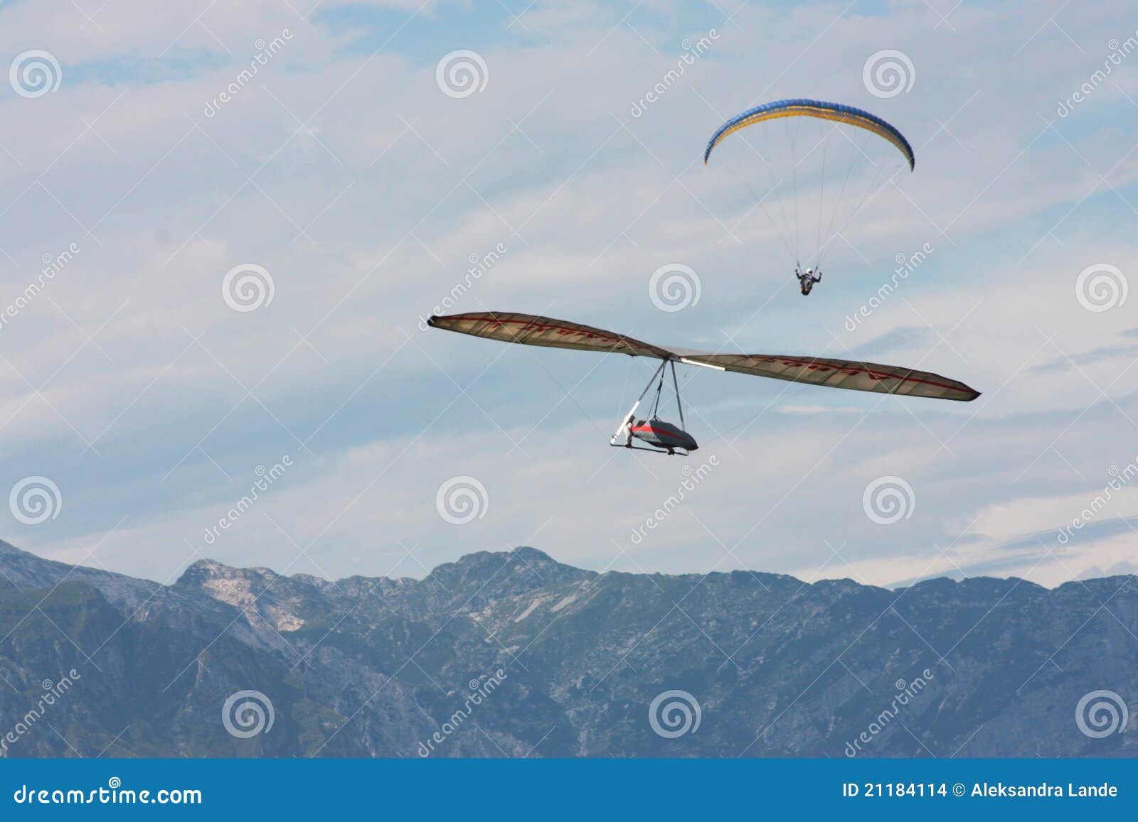 Hang gliding in Swiss Alps editorial stock image. Image of paraplan