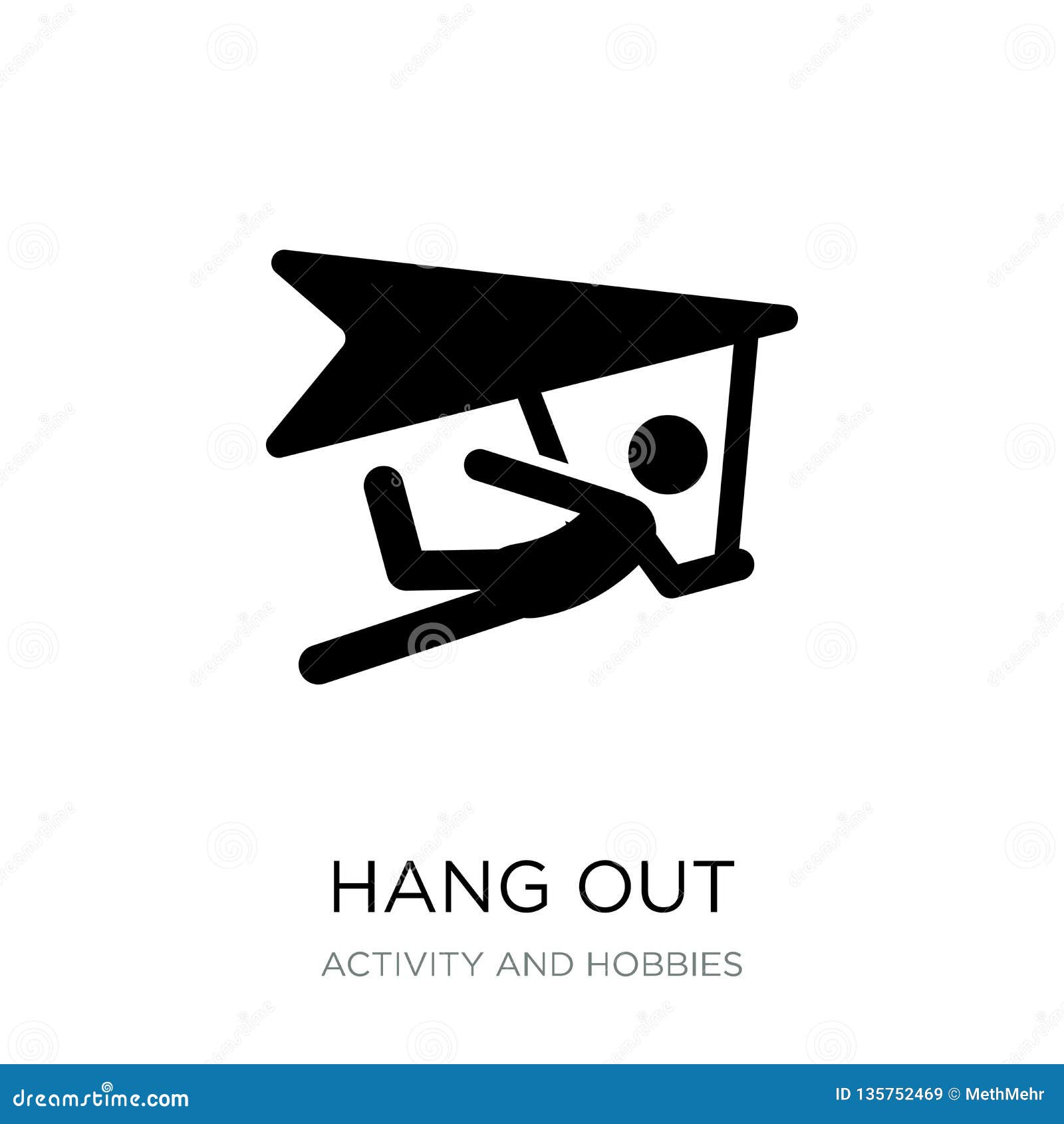 Hang Out Icon in Trendy Design Style. Hang Out Icon Isolated on White