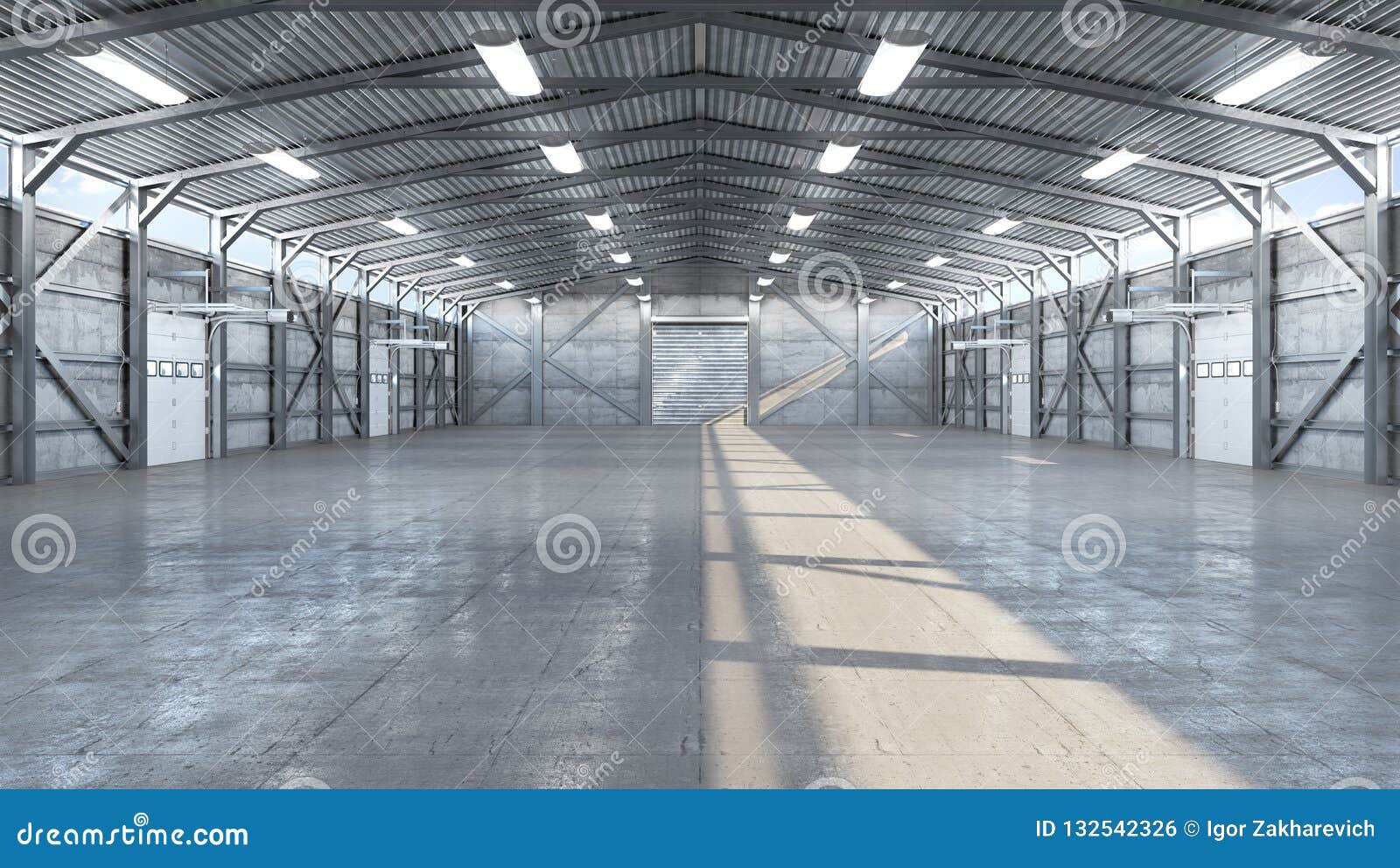hangar interior with gate.