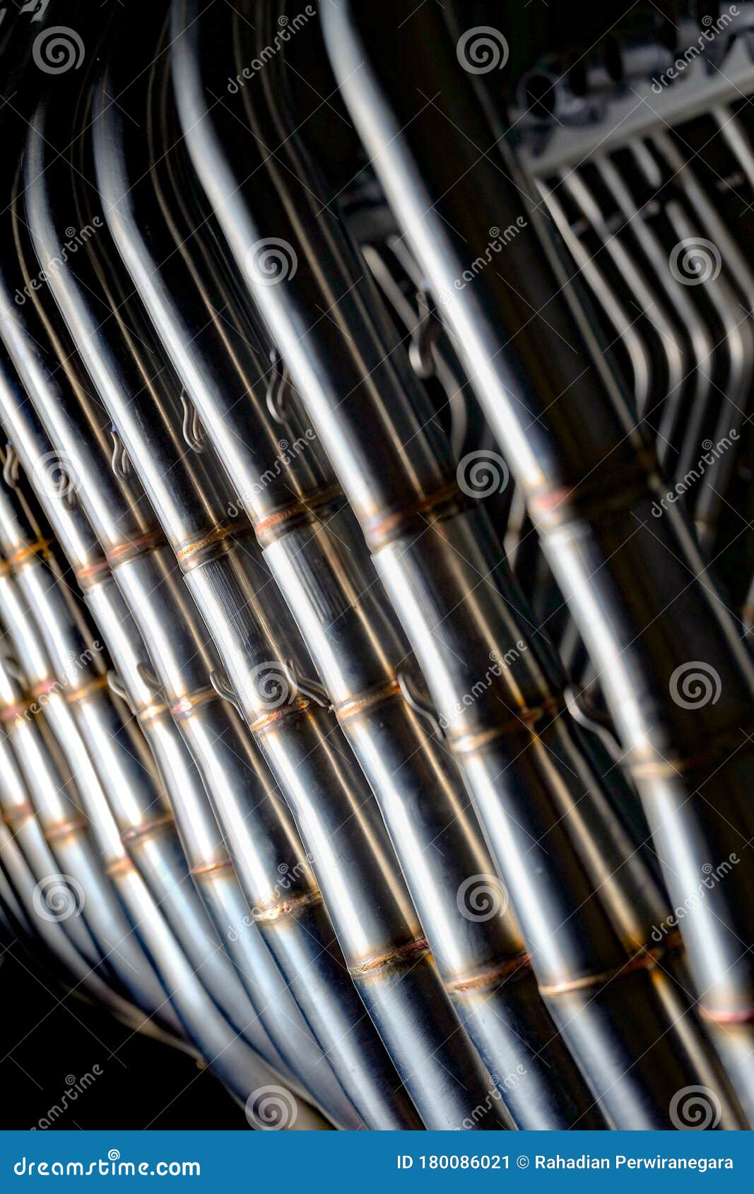 Hanged Muffler Exhaust Pipes Take with One Light Technique 1 Stock Image Image of shiny