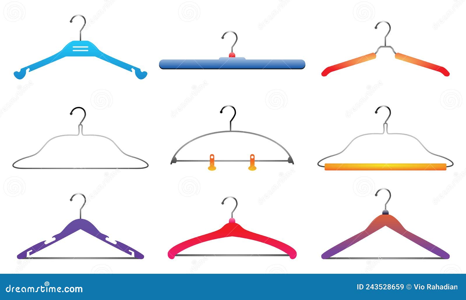 Realistic Wooden Clothes Hangers, Classic and Modern Clothes Hangers