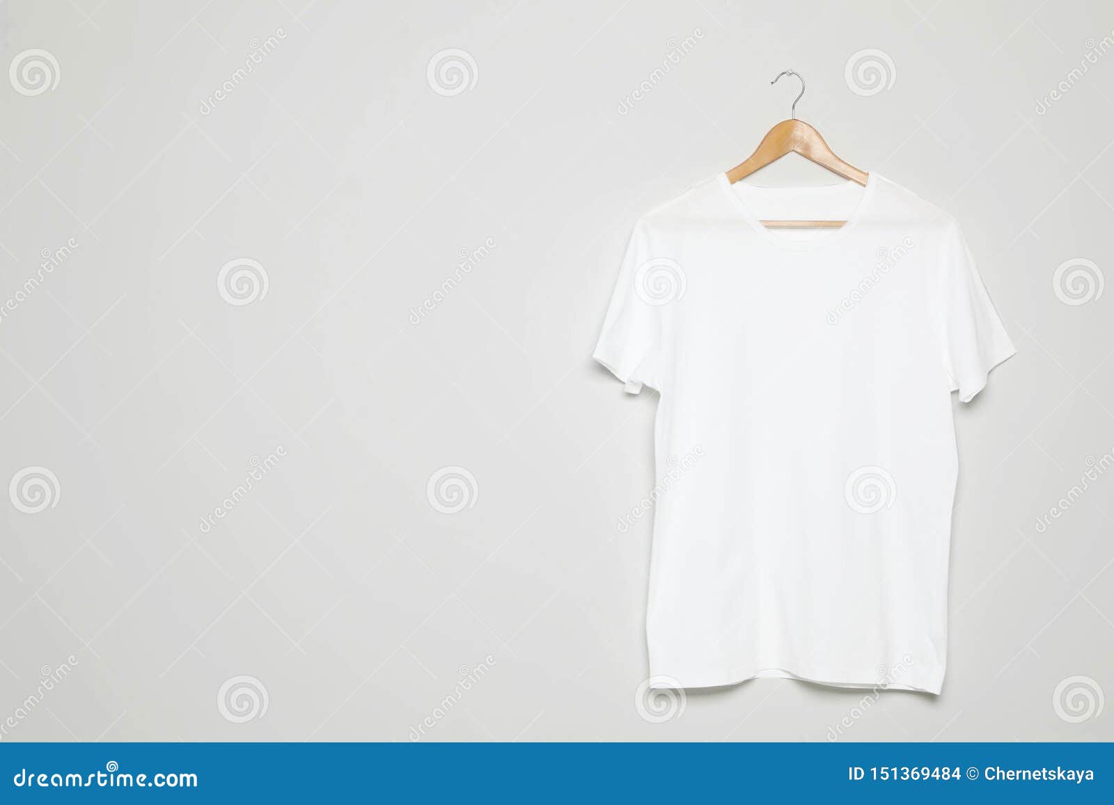 Hanger with Blank T-shirt on White Background Stock Photo - Image of ...