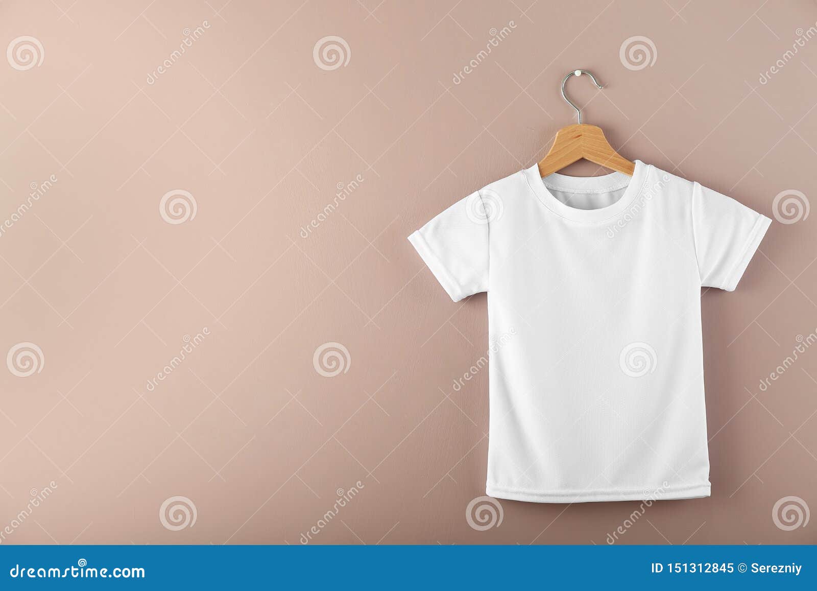 Download Hanger With Blank White T-shirt On Color Background Stock Image - Image of fashion, child: 151312845