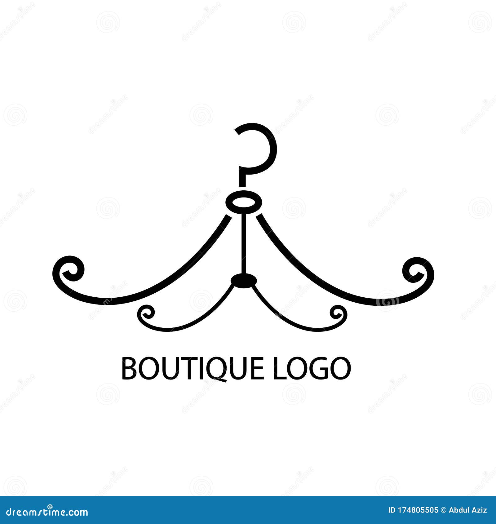 Hanger for Boutique Illustration Logo Vector Stock Vector