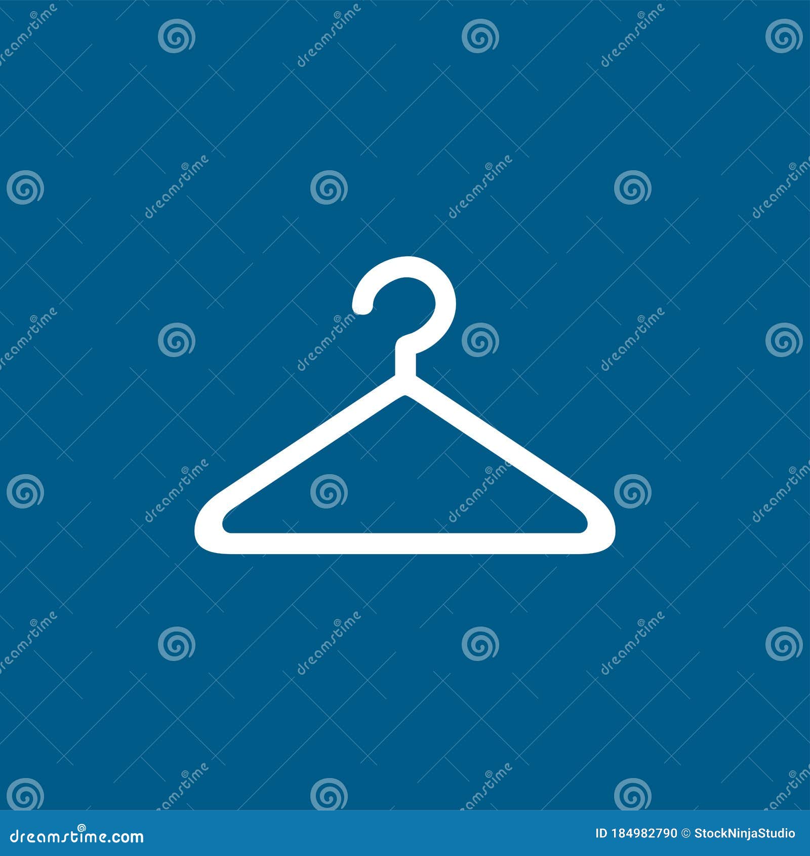 Hanger Icon on Blue Background. Blue Flat Style Vector Illustration ...