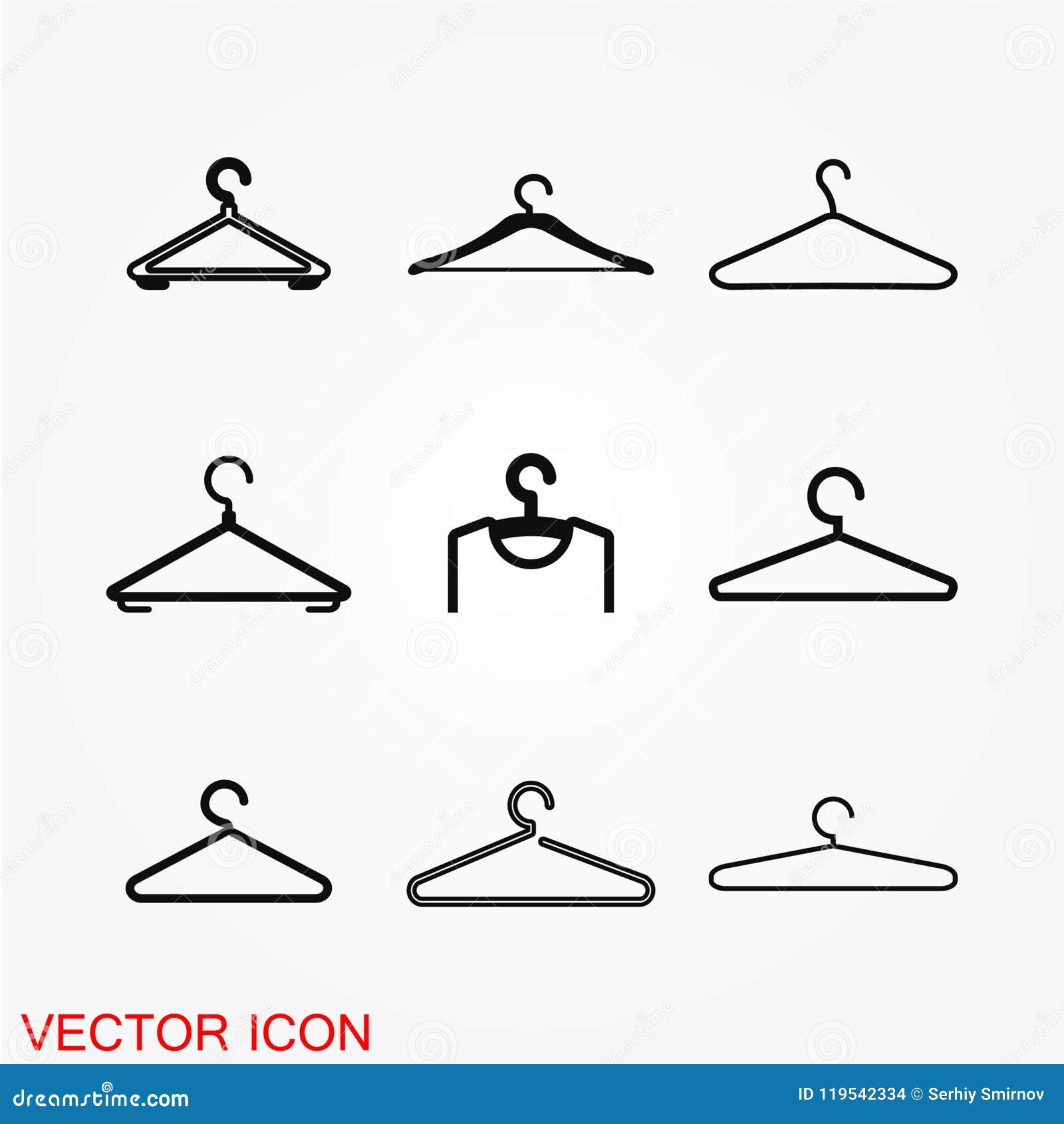 Hanger icon vector stock vector. Illustration of black - 119542334