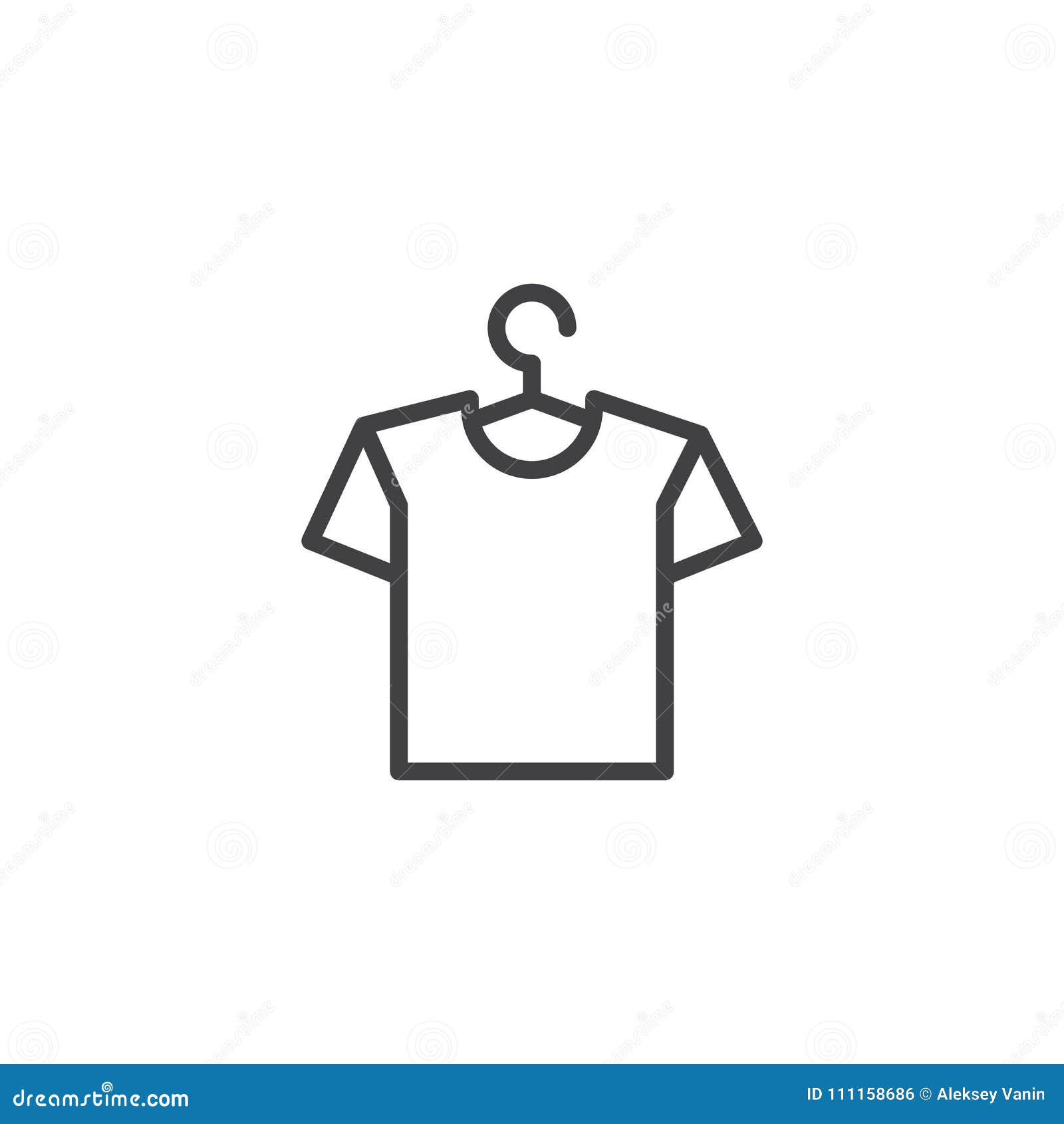 Hanger with Shirt Outline Icon Stock Vector - Illustration of tshirt ...