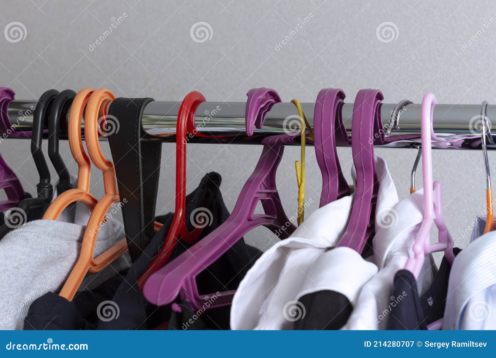 A Hanger with Teenage Clothes and School Uniforms. Stock Image - Image ...