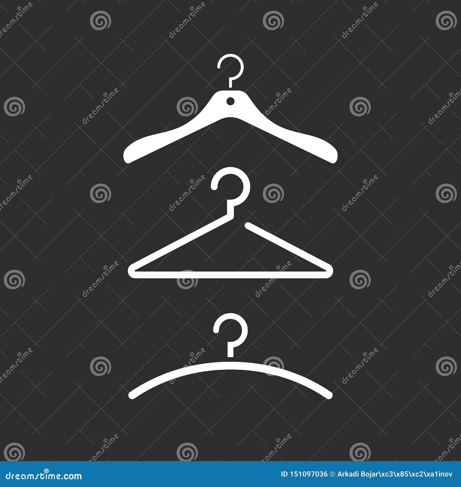 Hanger vector icon stock vector. Illustration of illustration - 151097036