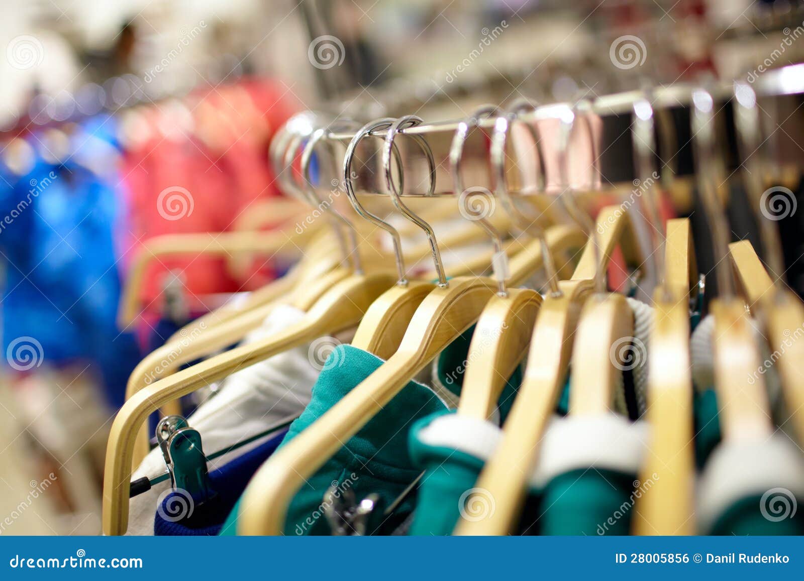 Hangers in the Clothing Store. Stock Photo Image of sale, clothing 28005856
