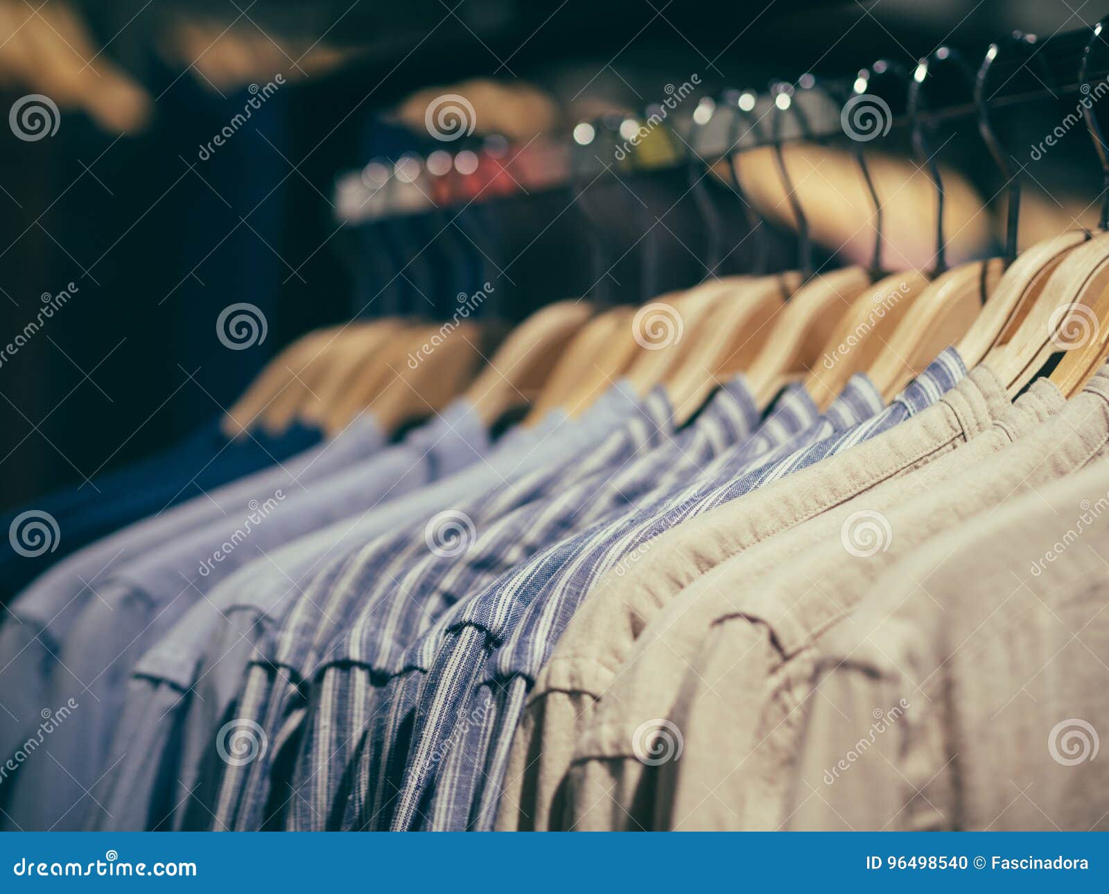 Hangers With Different Male Clothes In Store Stock Photo - Image of ...