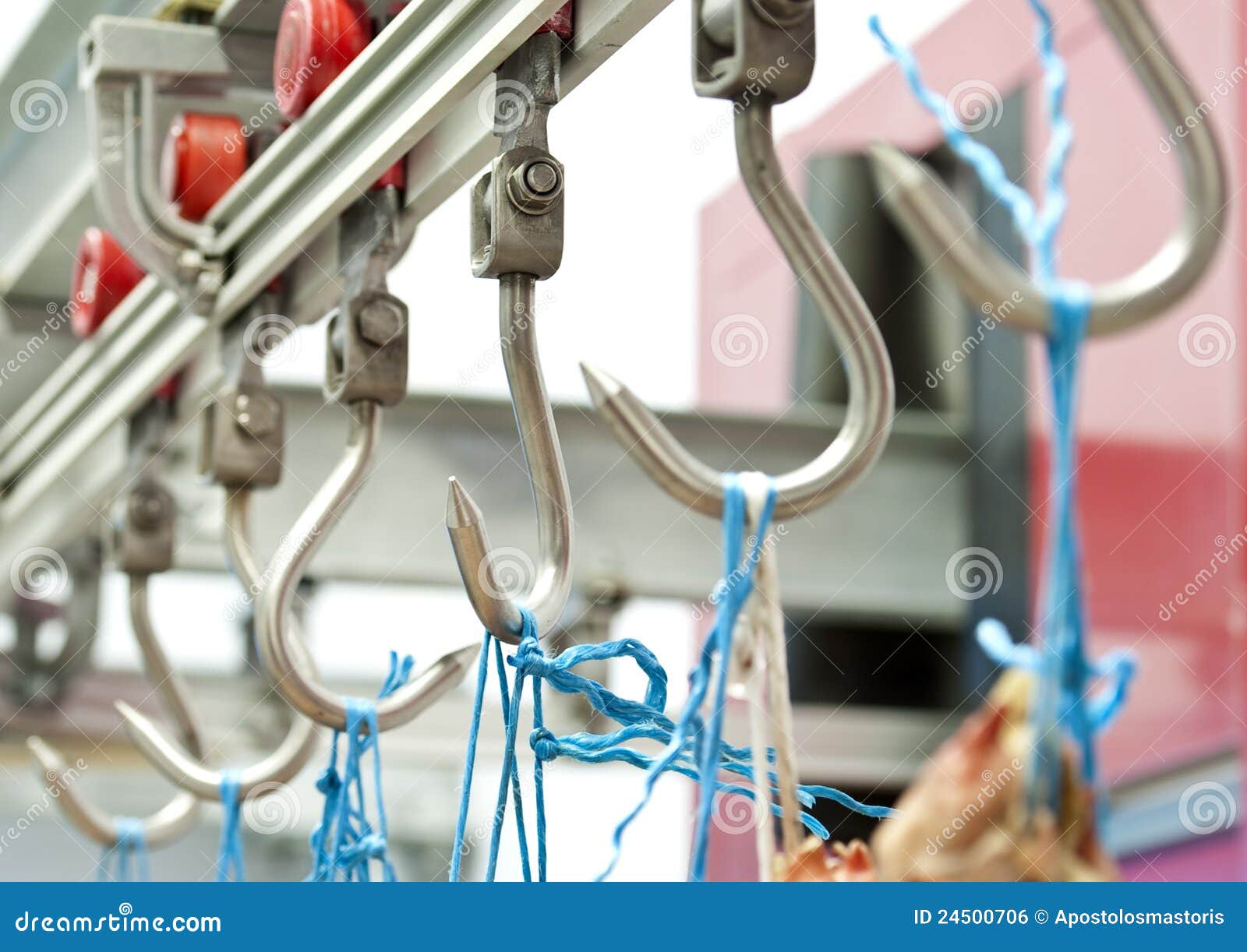 Hangers in a meat market stock photo. Image of variety 24500706