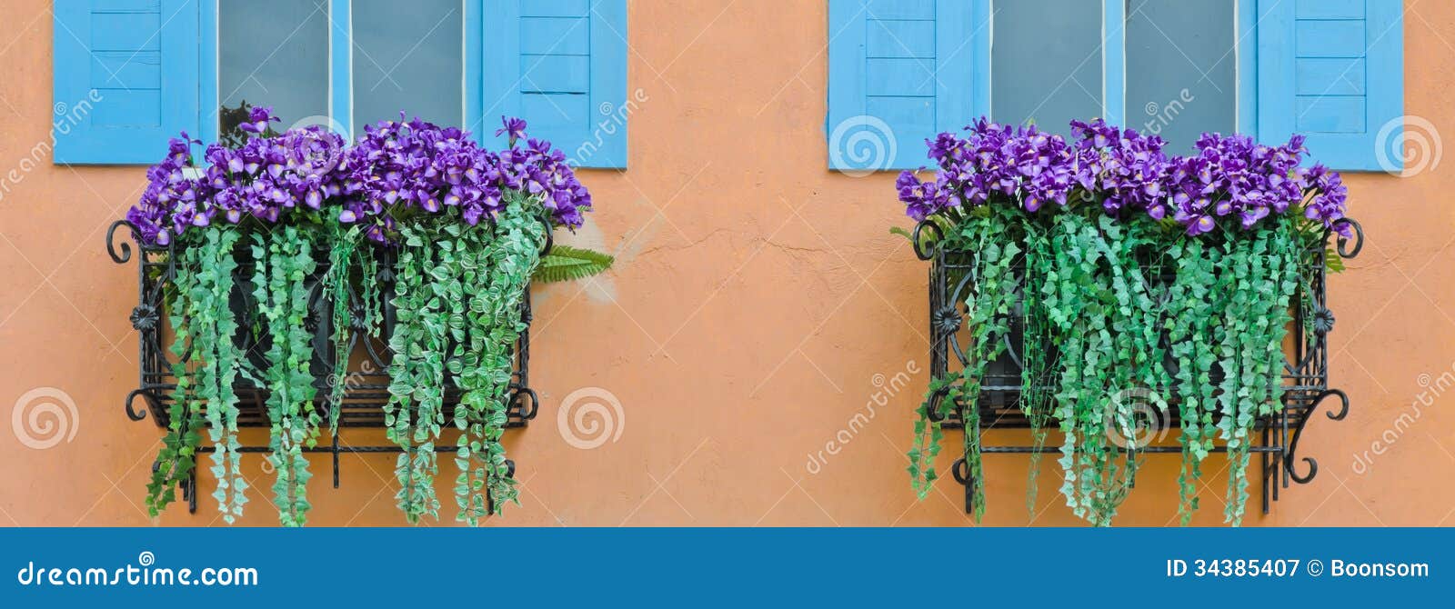 Hanging Artificial Flowers Pot Stock Image Image of flower